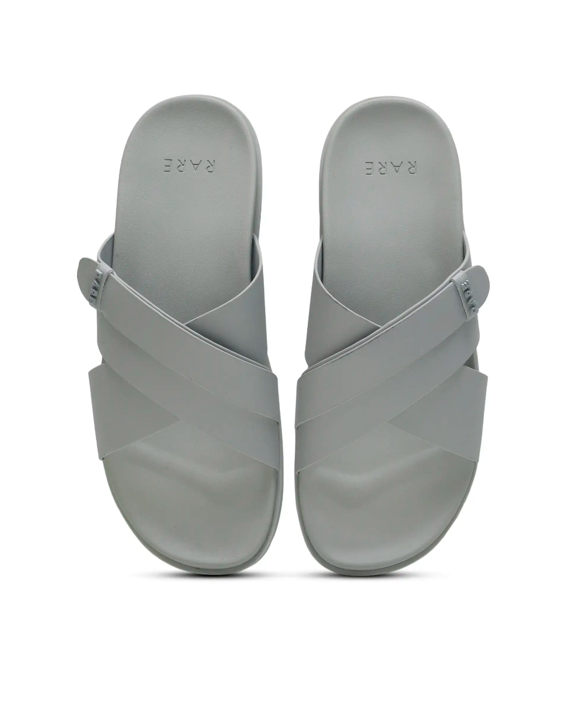 Rarez Men's Mave Light Grey Leather Regular Sandal