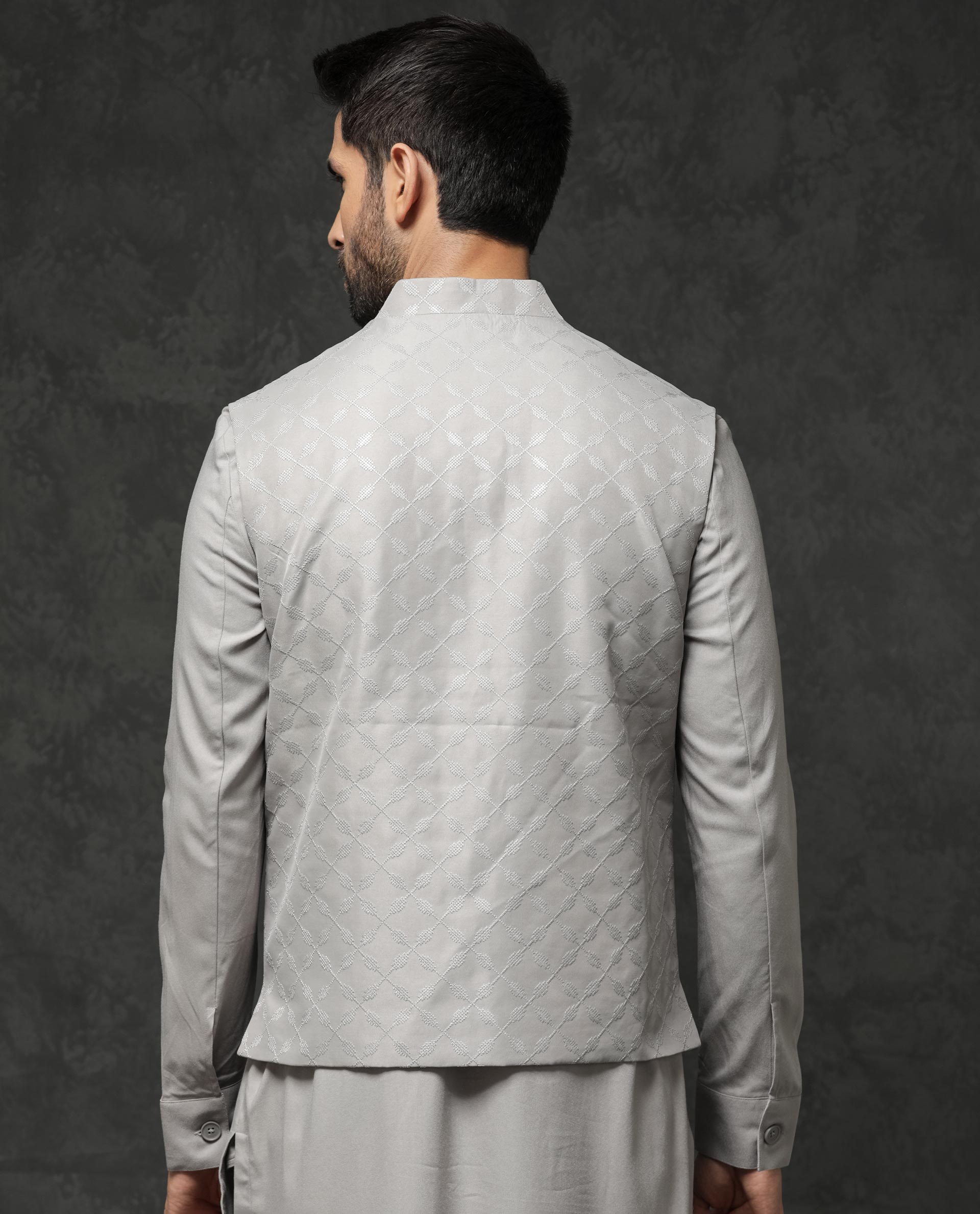 Rare Rabbit Men's Medo-Kpb Grey Kurta-Suit