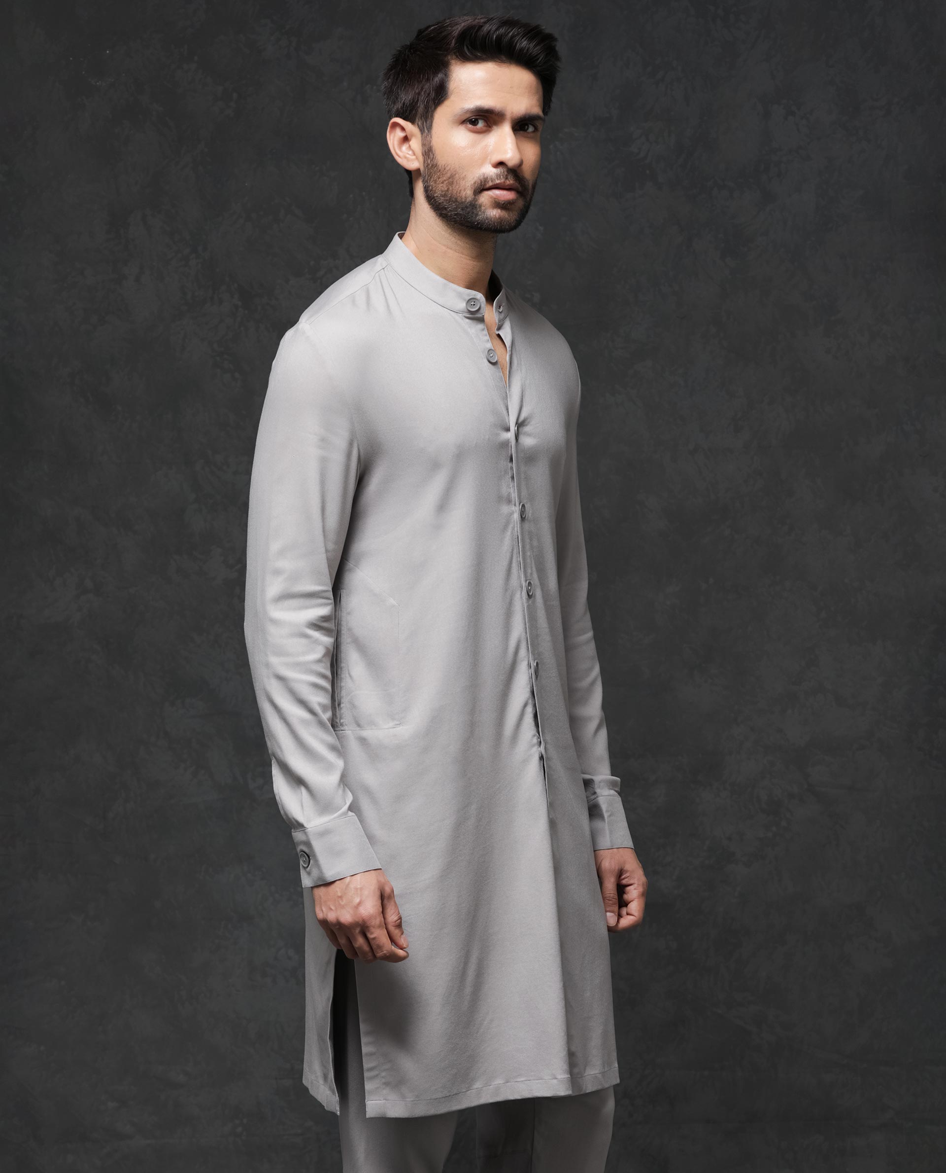 Rare Rabbit Men's Medo-Kpb Grey Kurta-Suit