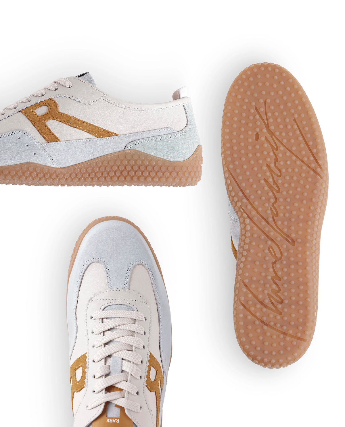 Rare Rabbit Men's Membo Mustard Leather Sneaker