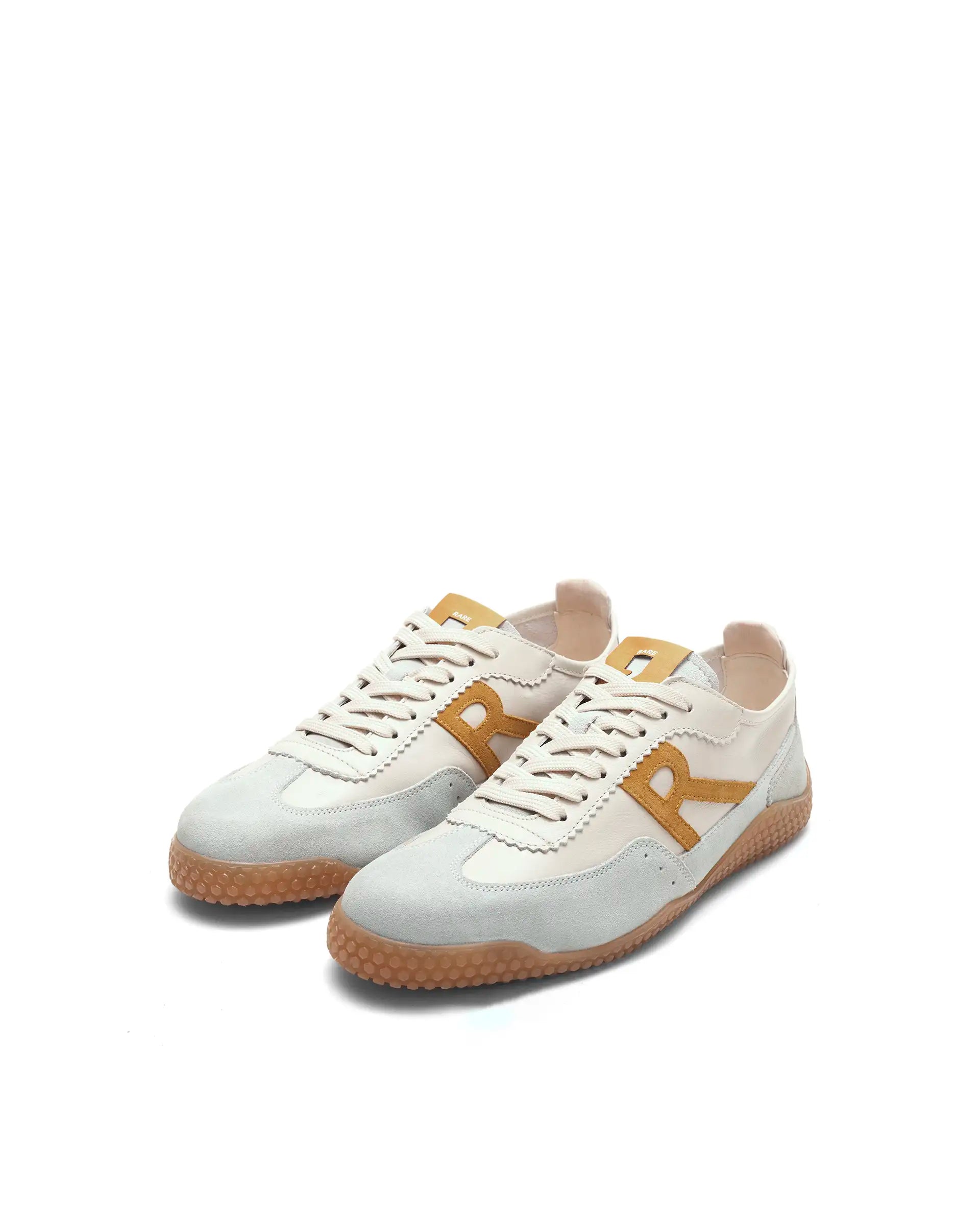 Rare Rabbit Men's Membo Mustard Leather Sneaker