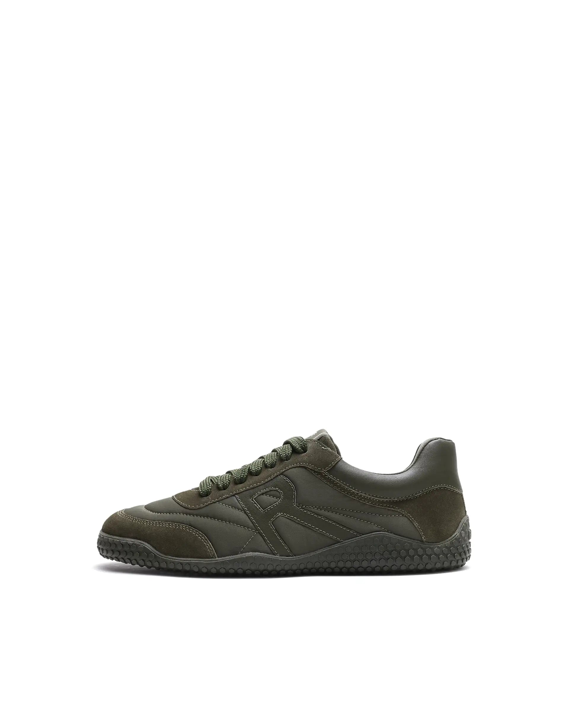 Rare Rabbit Men's Membo P6 Dark Olive Suede Sneaker
