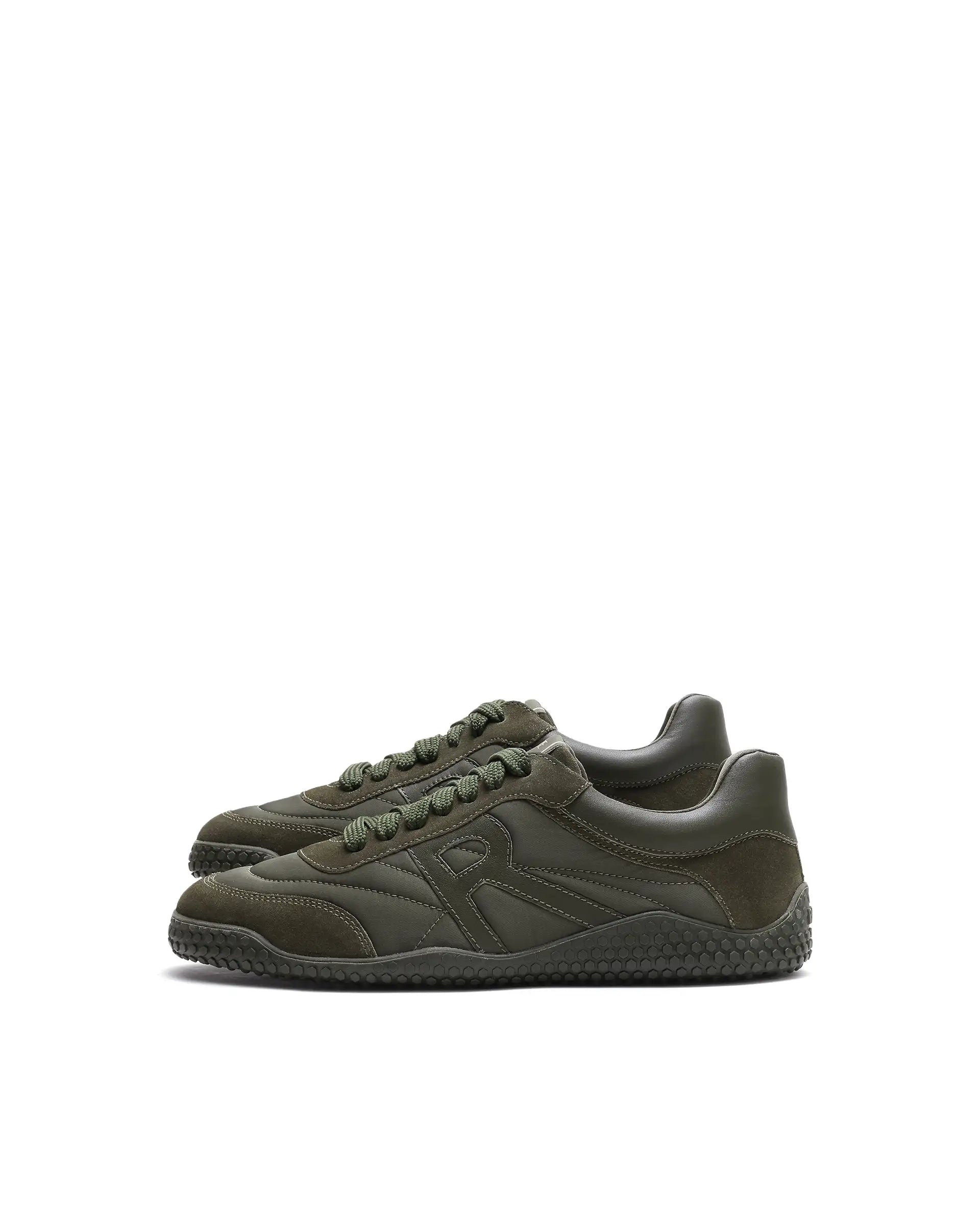 Rare Rabbit Men's Membo P6 Dark Olive Suede Sneaker