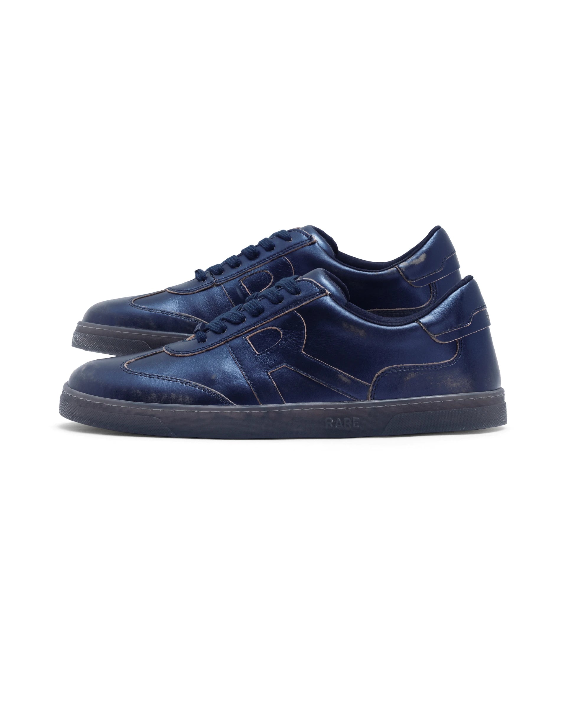 Rare Rabbit Men Mercure Metallic Blue Lace-Up Closure Shoes