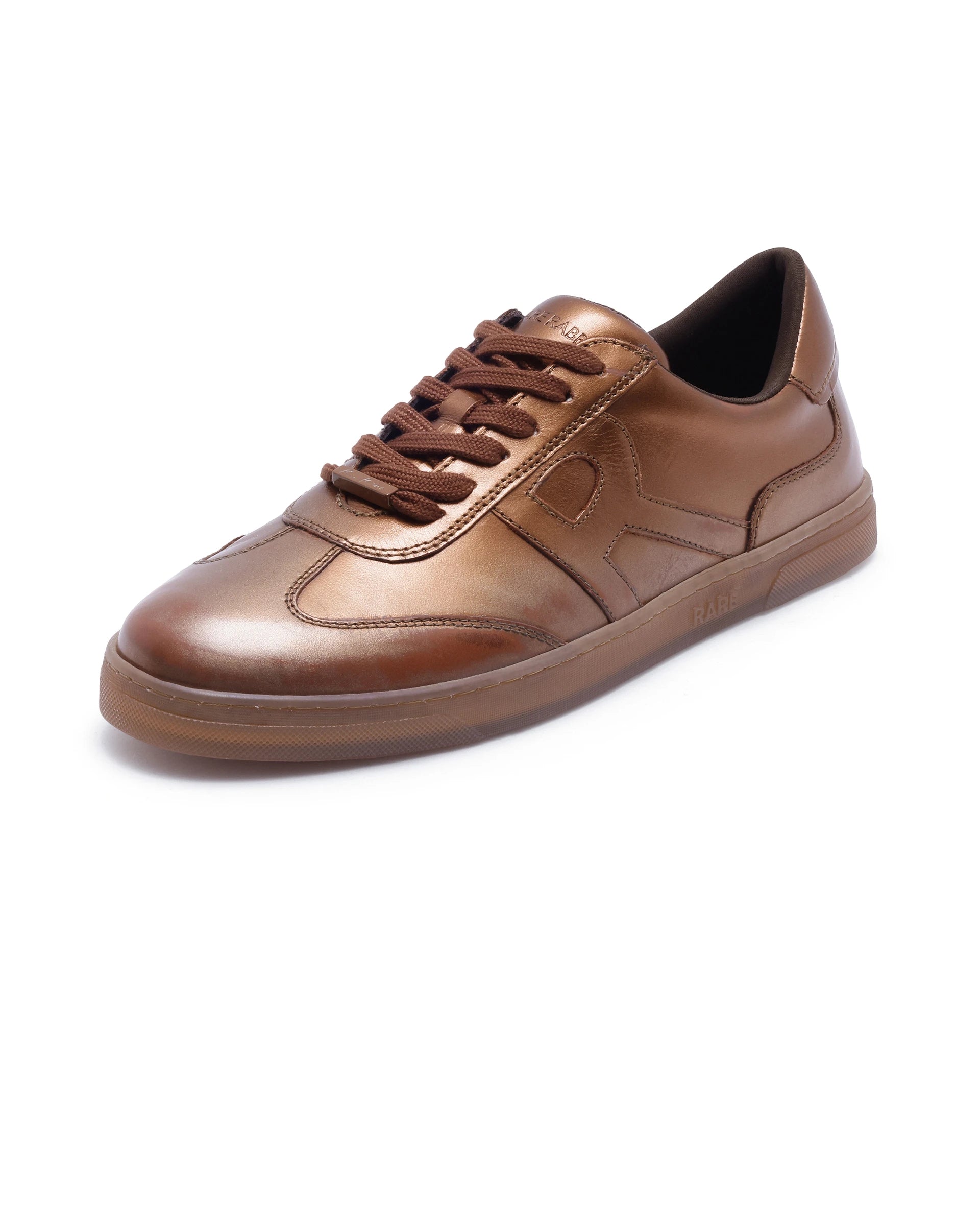 Rare Rabbit Men Mercure Metallic Copper Lace-Up Closure Shoes