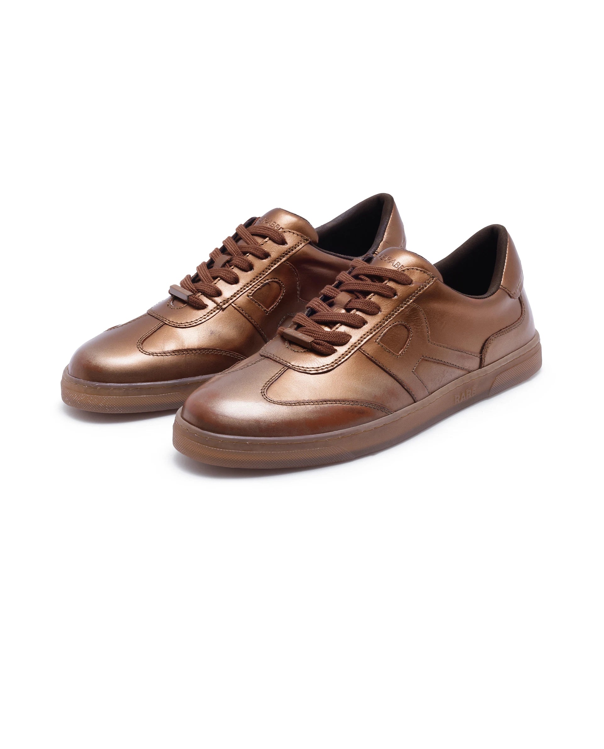 Rare Rabbit Men Mercure Metallic Copper Lace-Up Closure Shoes