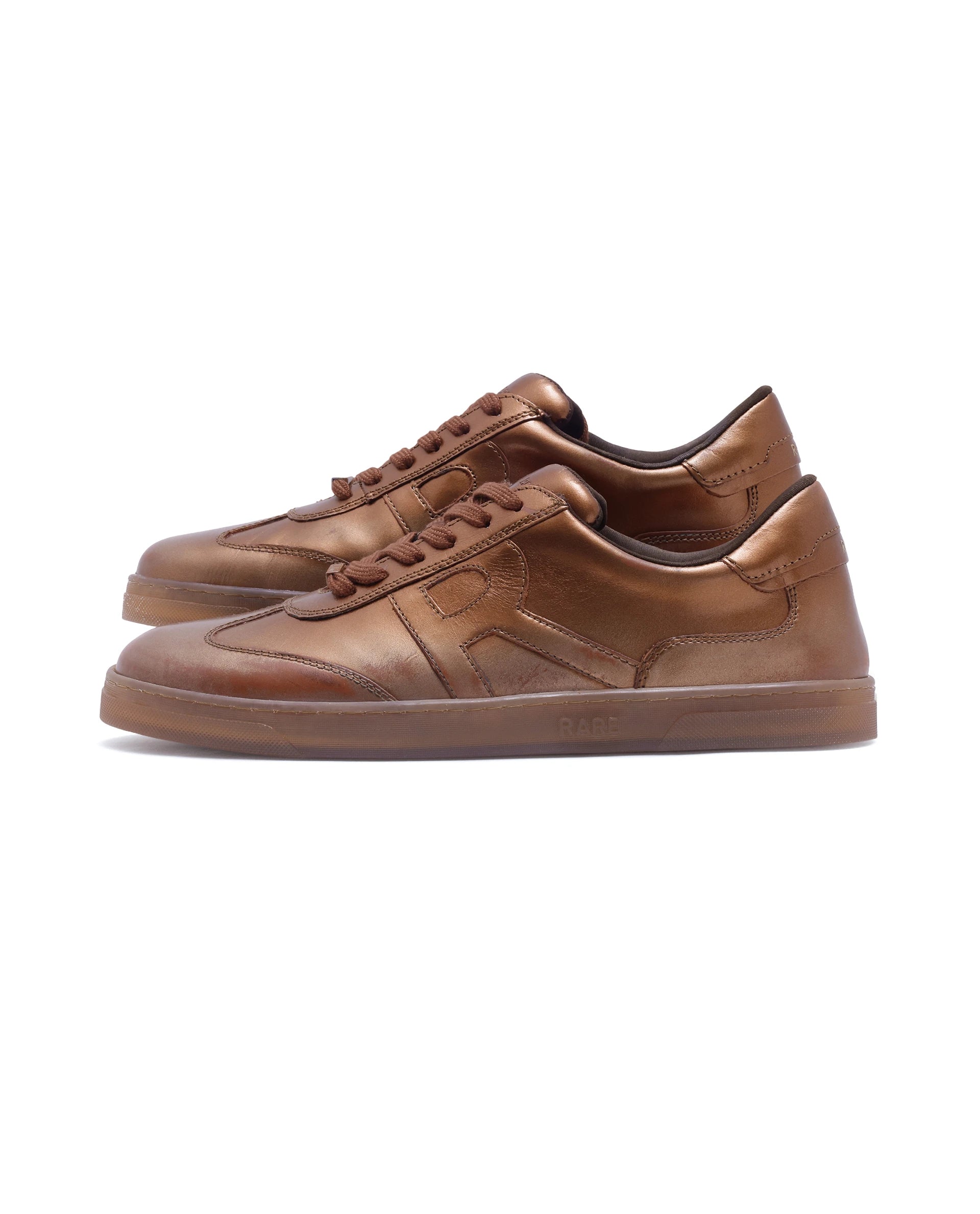 Rare Rabbit Men Mercure Metallic Copper Lace-Up Closure Shoes