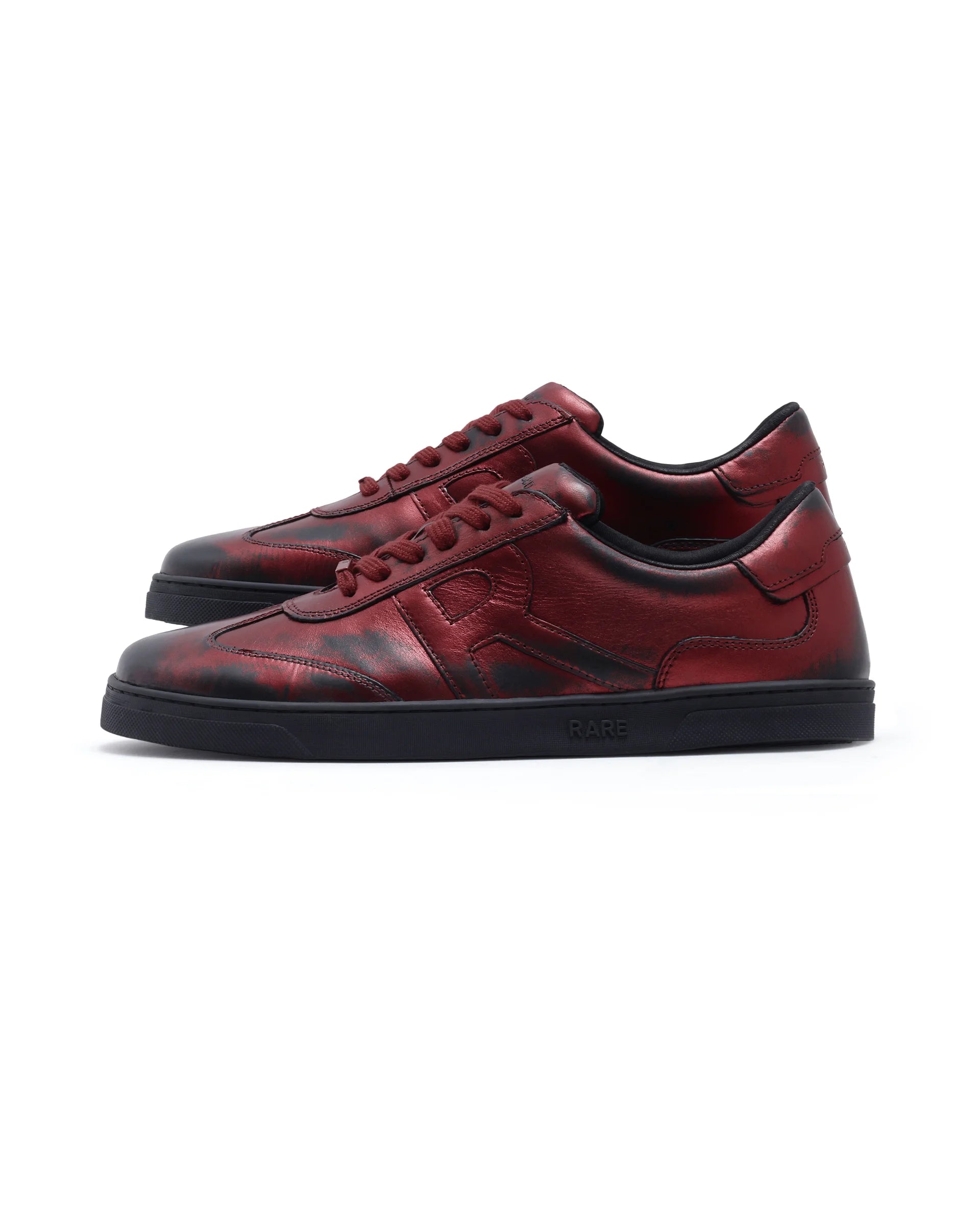 Rare Rabbit Men Mercure Metallic Red Lace-Up Closure Shoes