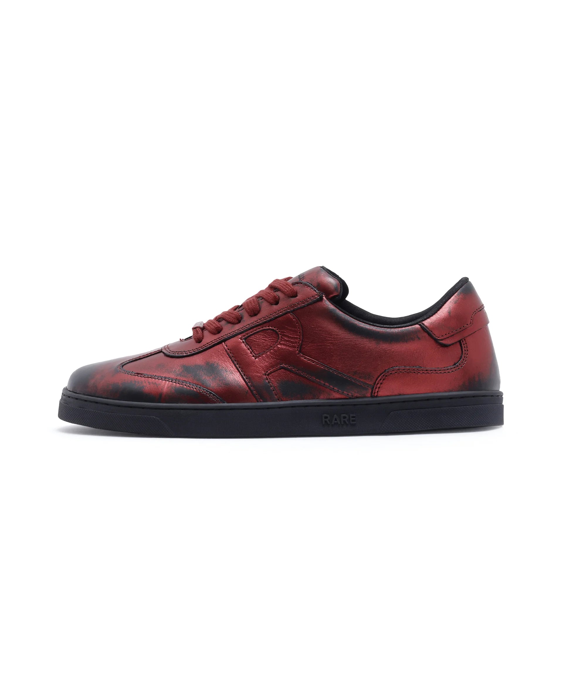 Rare Rabbit Men Mercure Metallic Red Lace-Up Closure Shoes