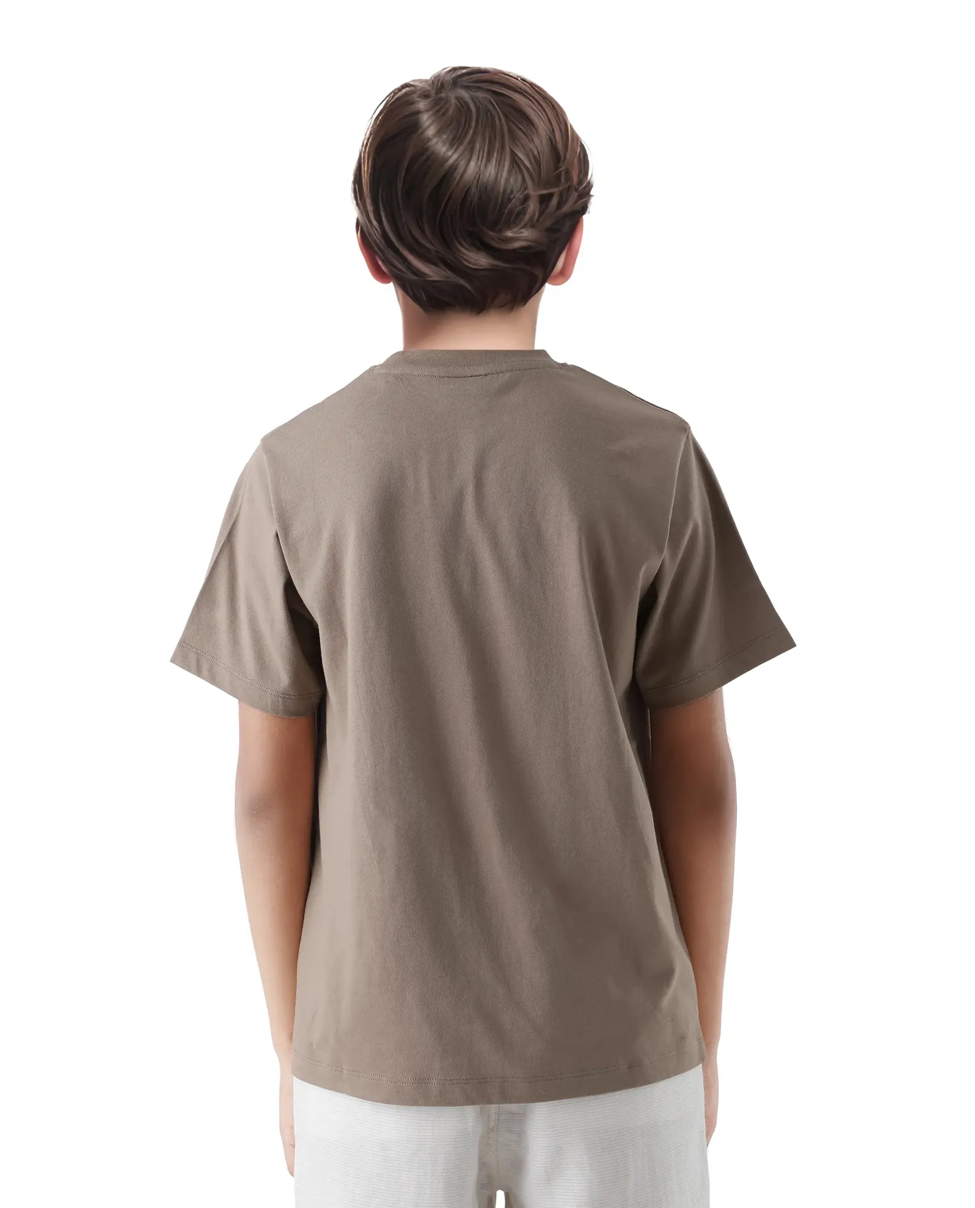 Rare Ones Kids Mezoc-K Light Brown Cotton Printed Slip-On Regular Fit T-Shirt