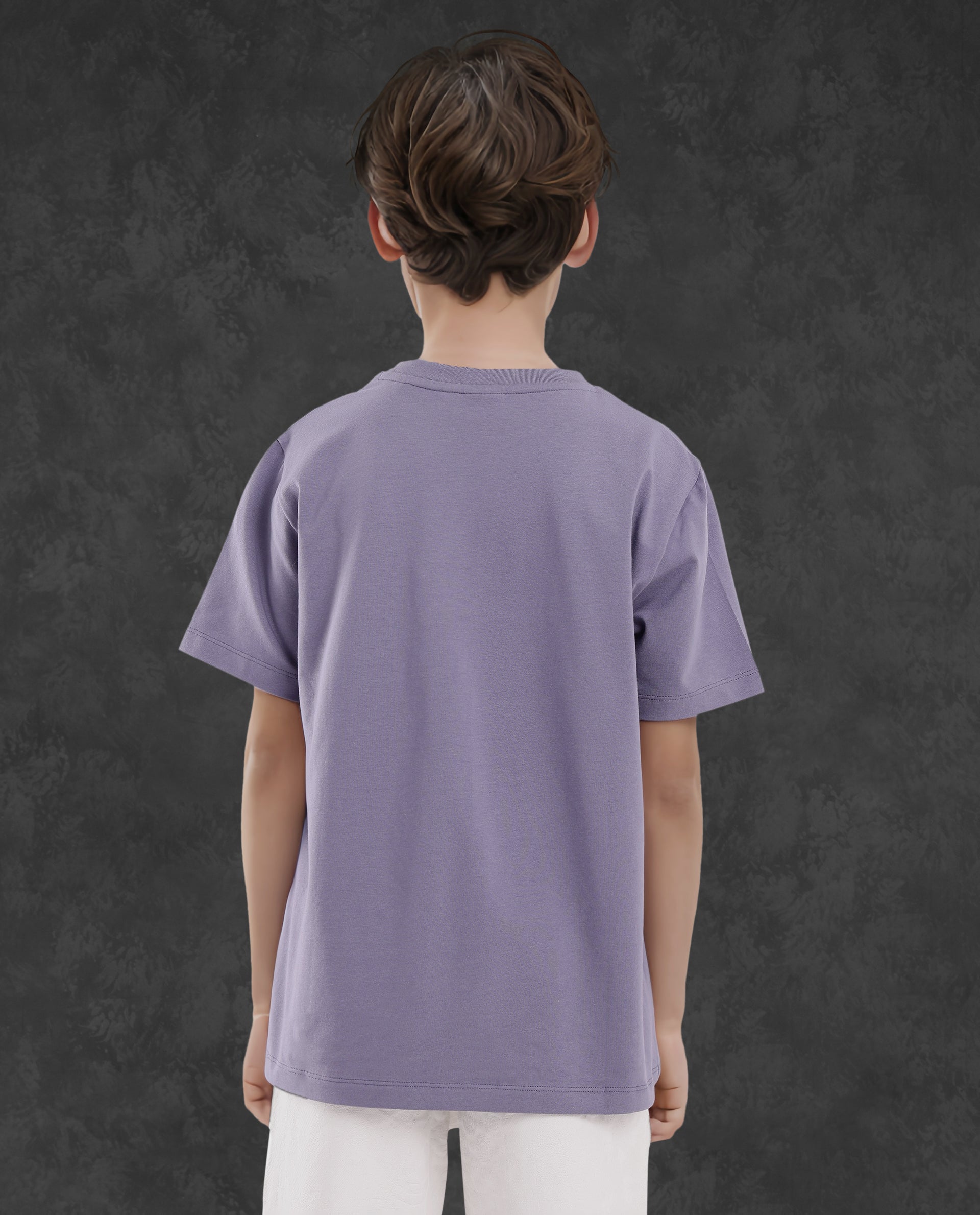 Rare Ones Kids Micah Purple Cotton Fabric Half Sleeves Crew Neck Animal Graphic Print T-Shirt