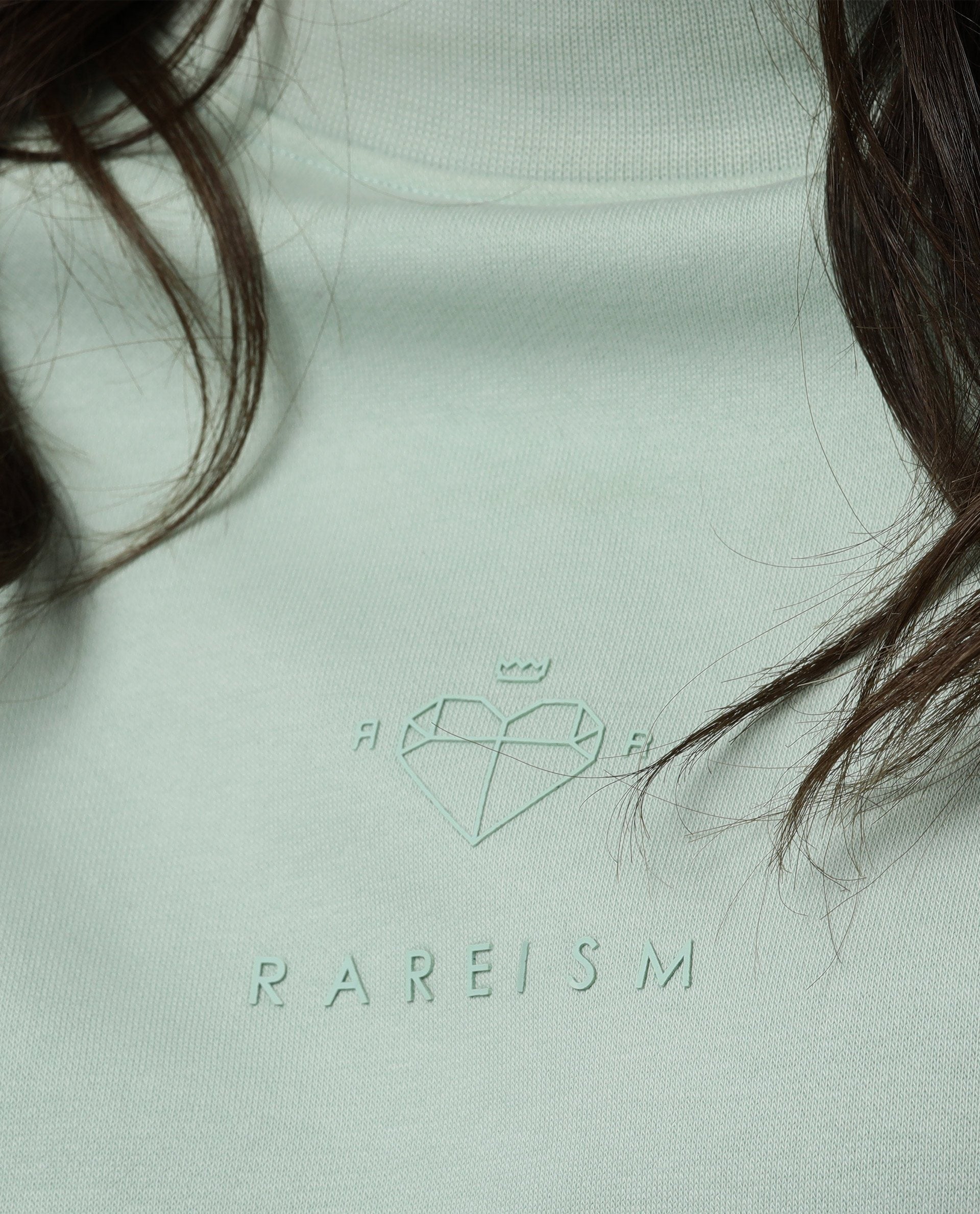 Rareism Womens Fury Green Sweatshirt Relaxed Fit Full Sleeves