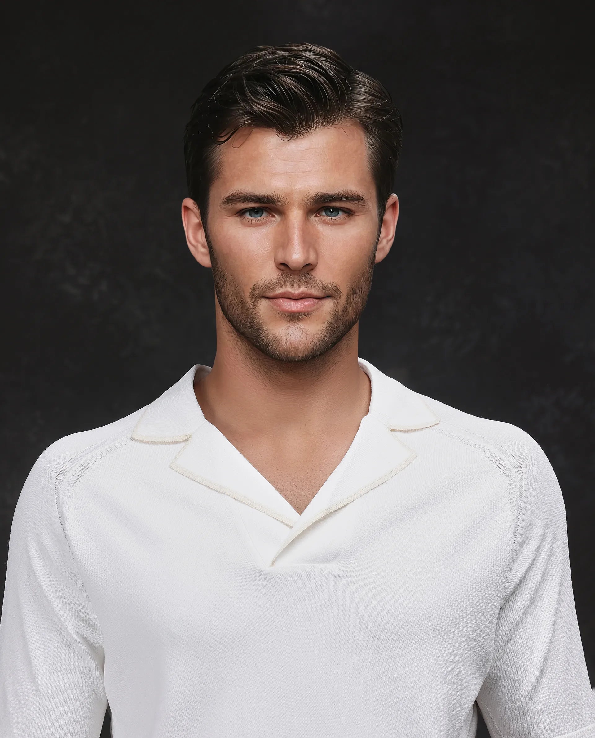 Rare Rabbit Men's Miri Off White Cotton Plain Regular Fit Half Sleeve Polo