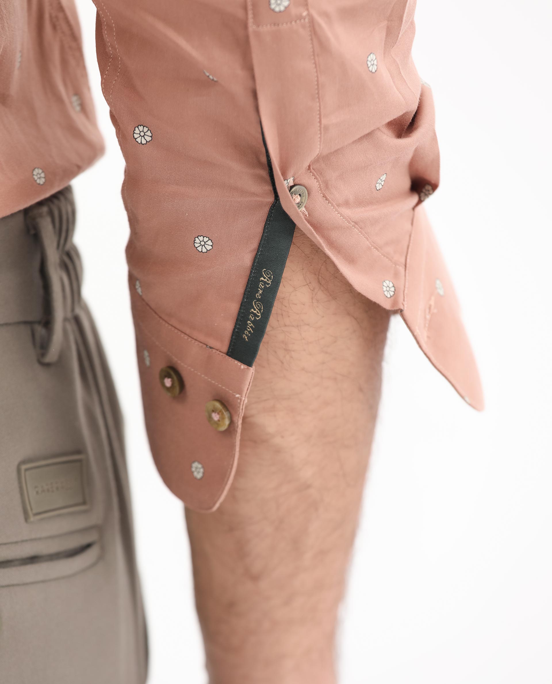 Rare Rabbit Men's Mita Pink Cotton Fabric Floral Print Full Sleeves Shirt