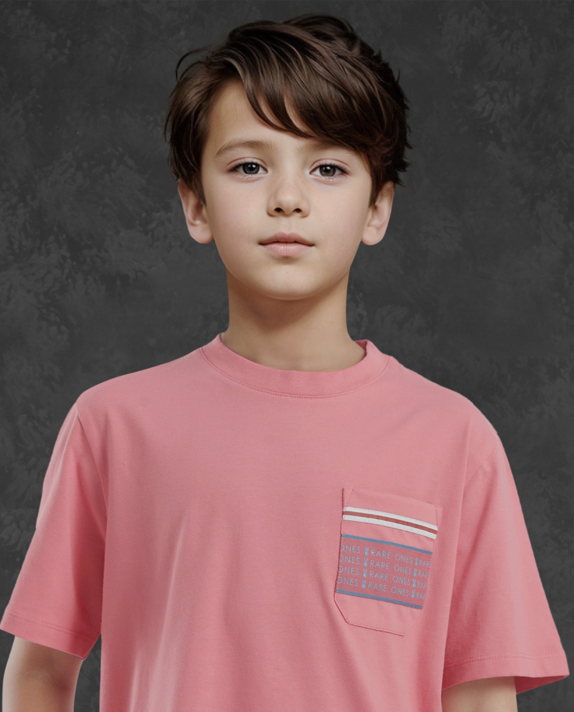 Rare Ones Kids Mitch Pink Cotton Full Sleeves Crew Neck Statement Print T-Shirt