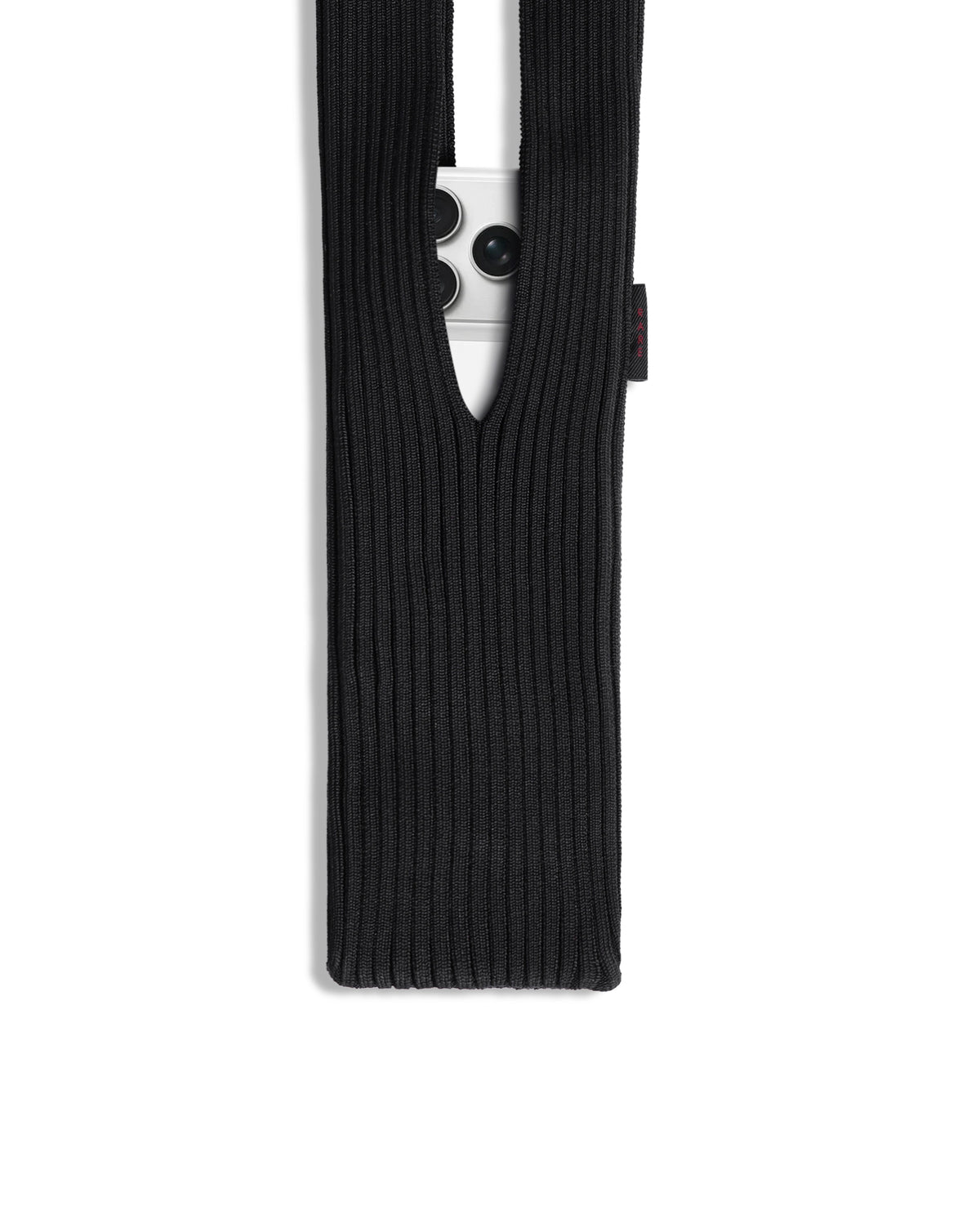 Rareism Women's Mobile Pouch Black Polyester Striped Mobile Pouches