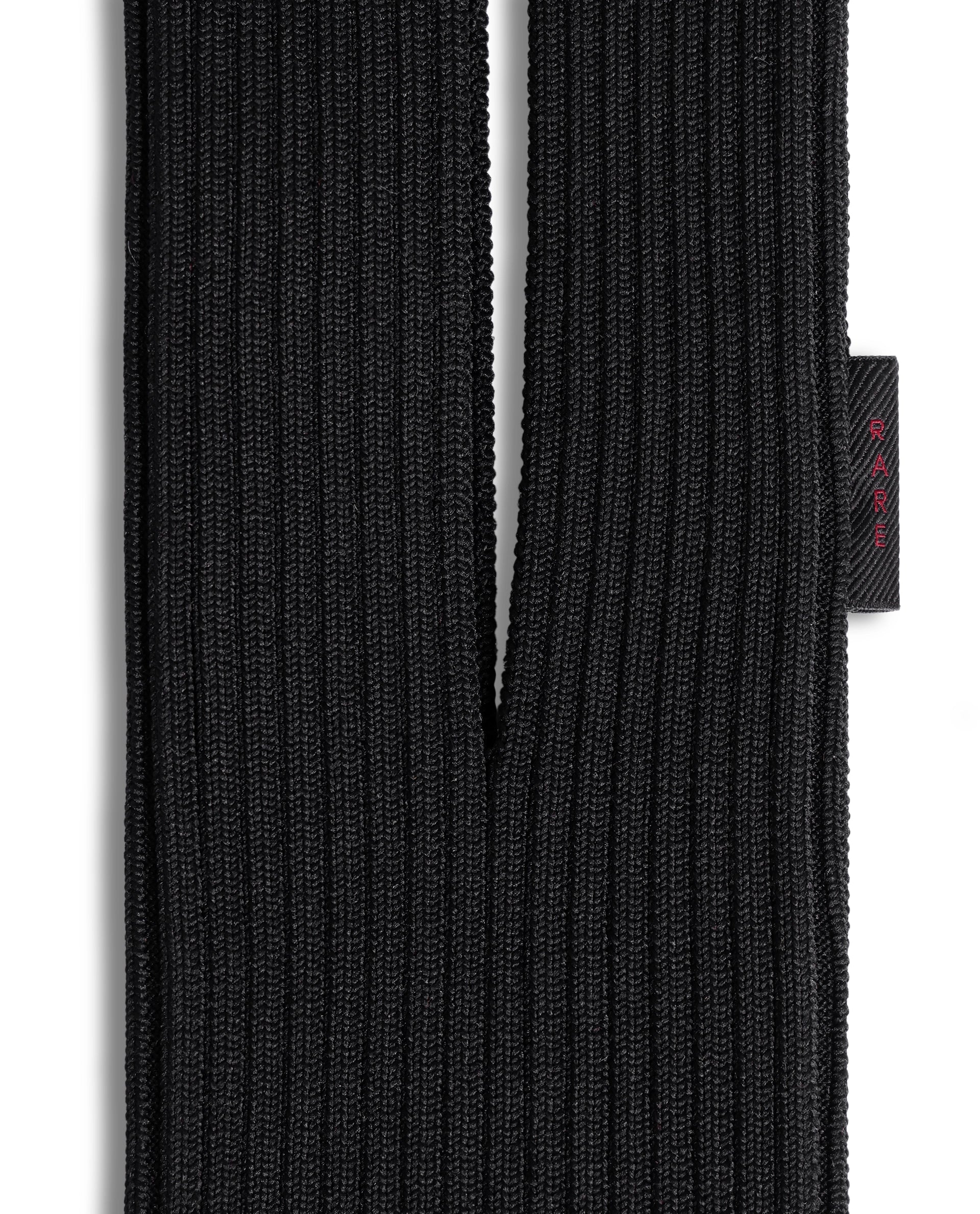 Rareism Women's Mobile Pouch Black Polyester Striped Mobile Pouches