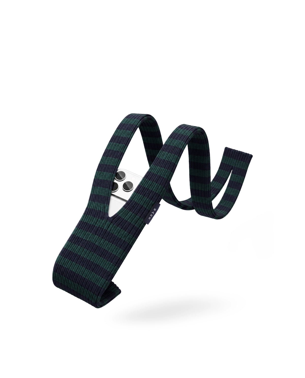 Rareism Women's Mobile Pouch Dark Green Polyester Striped Mobile Pouches