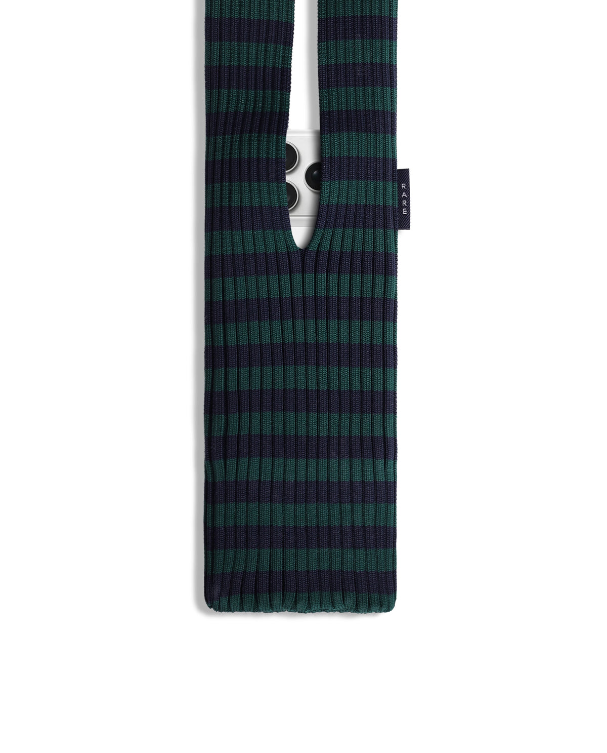 Rareism Women's Mobile Pouch Dark Green Polyester Striped Mobile Pouches