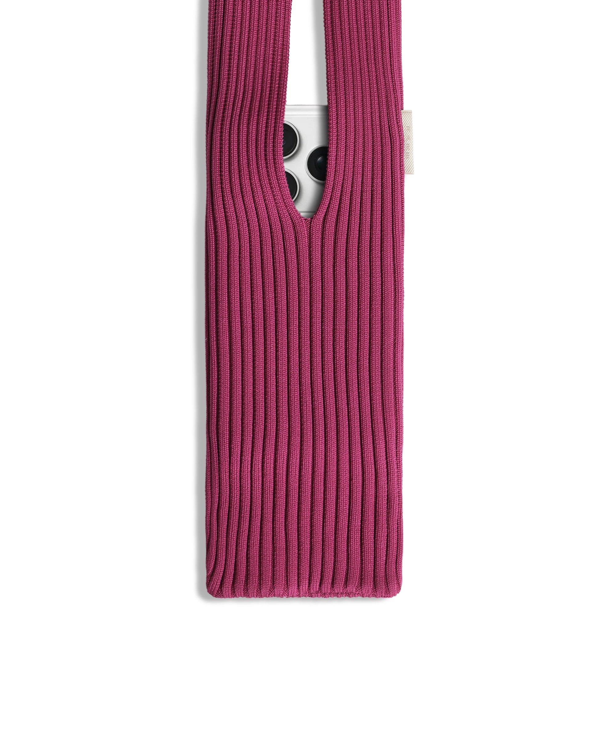 Rareism Women's Mobile Pouch Fluorescent Pink Polyester Striped Mobile Pouches