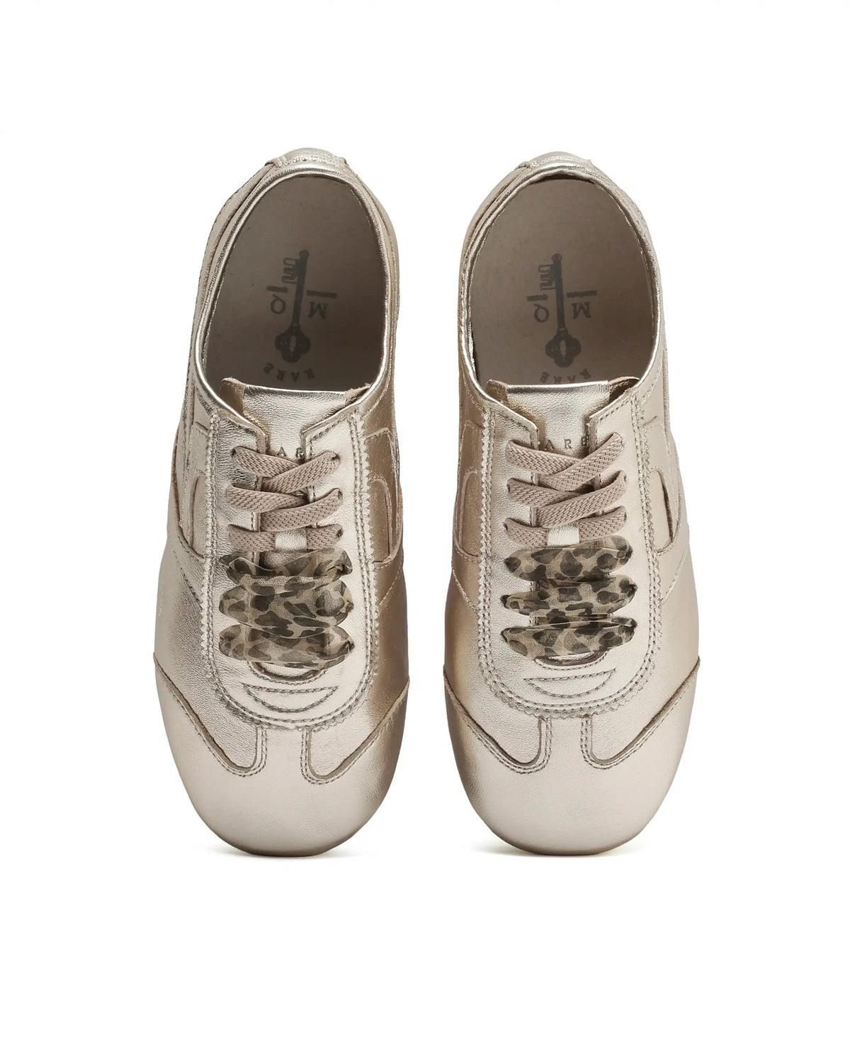 Rarez Women's Montare Metallic Gold Leather Sneaker