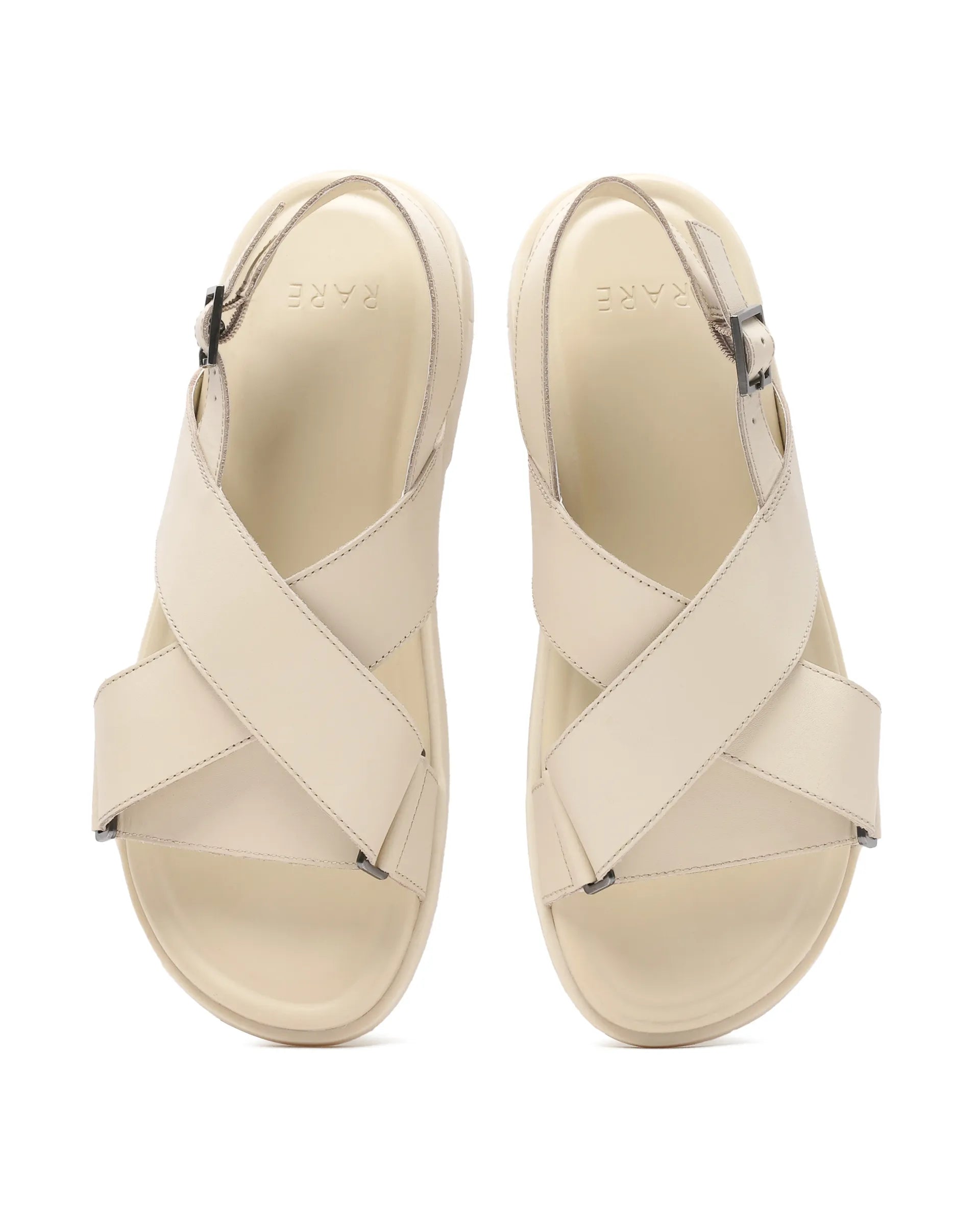 Rare Rabbit Men Monz Dark Beige Slip-On Closure Sandal