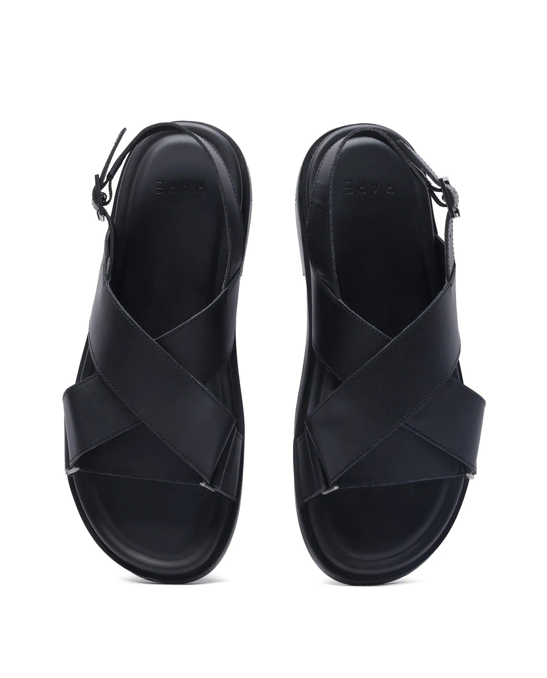Rare Rabbit Men's Monz Black Slip-On Closure Sandal