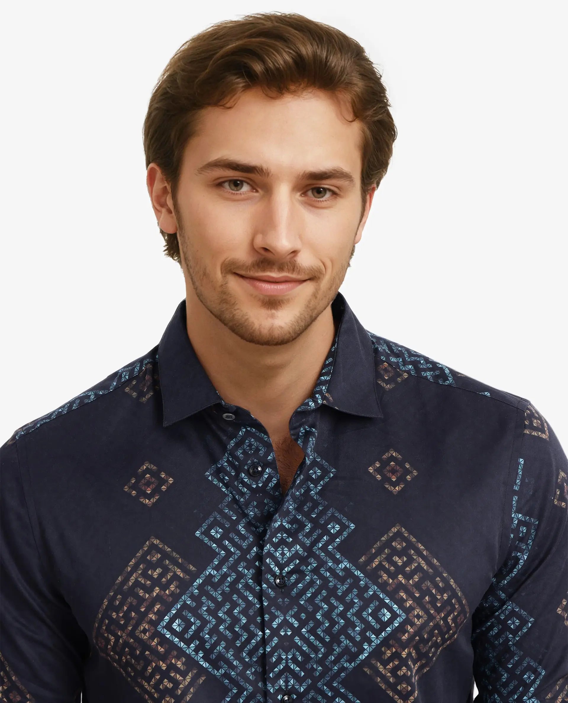 Rare Rabbit Men Mosac-1 Black Full Sleeve Regular Fit Shirt