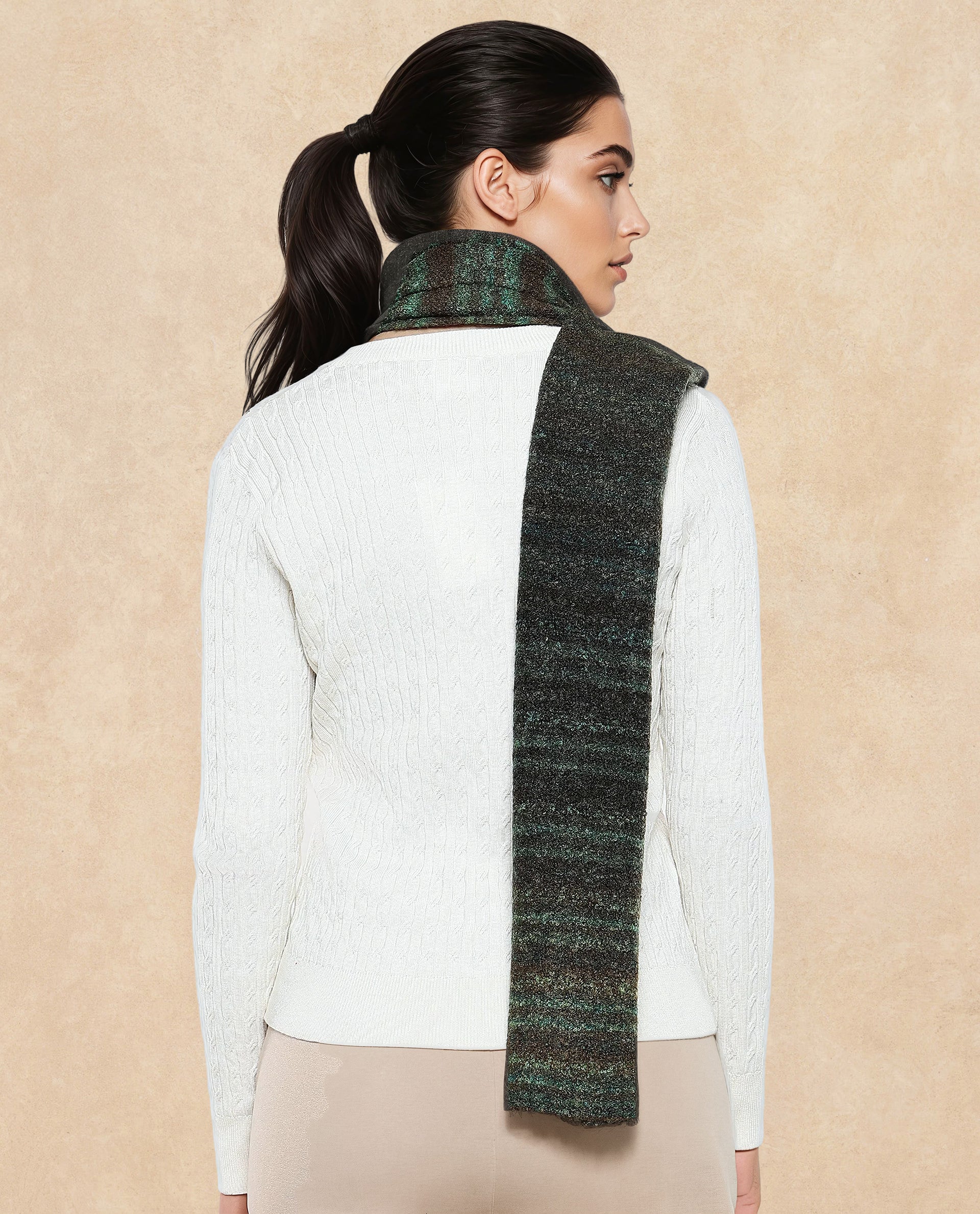 Rareism Women Muffy 4 Dusky Multi Plain Muffler