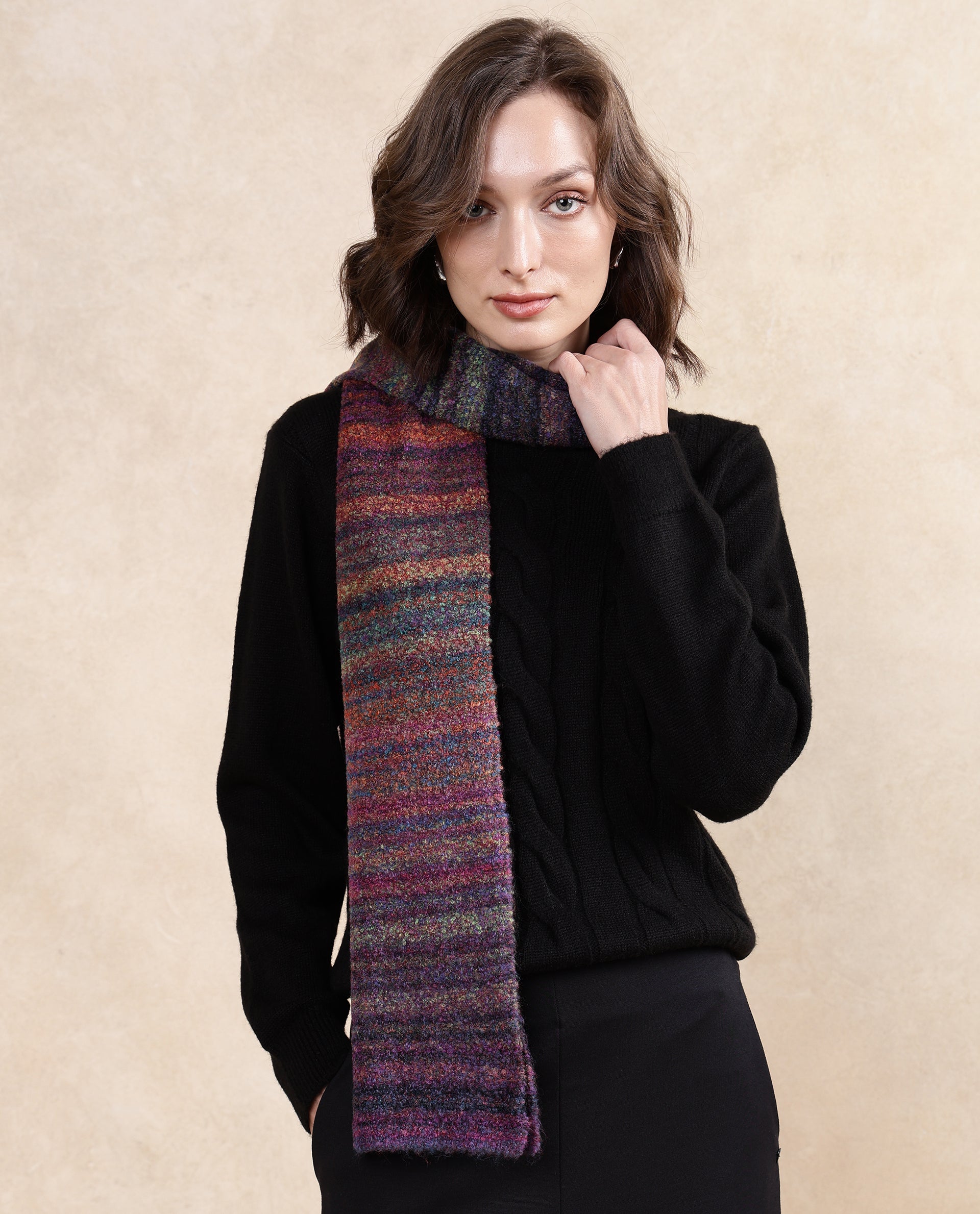 Rareism Women Muffy 2 Multi Plain Muffler