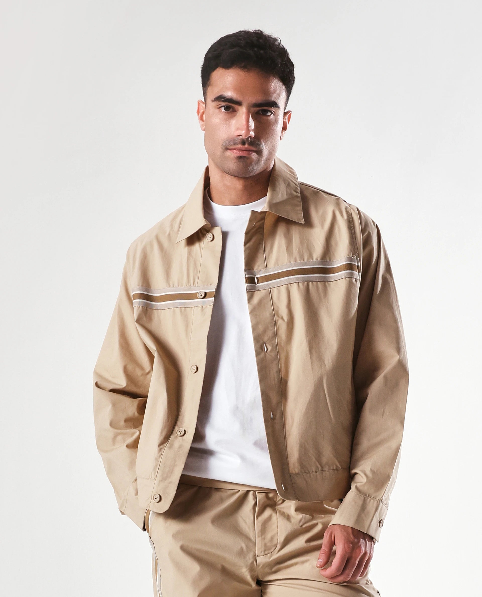 Rare Rabbit Men's Macon-S Beige Cotton Plain Regular Fit Full Sleeve Collared Shirt