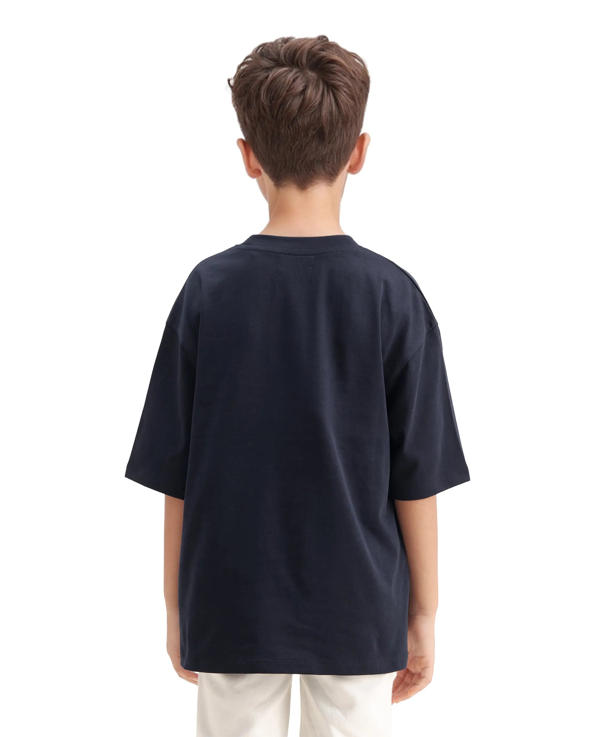 Rare Ones Kids Nars Navy Cotton Embroidered Oversized T-Shirt