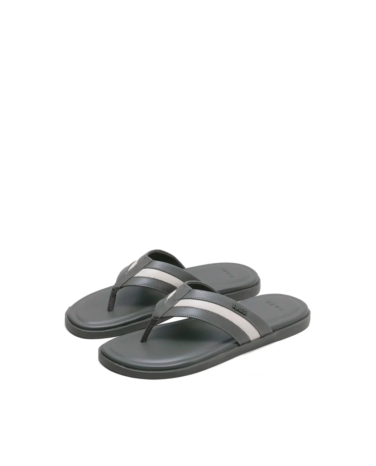 Rarez Men's Nate Olive/Ecru Leather Regular Sandal