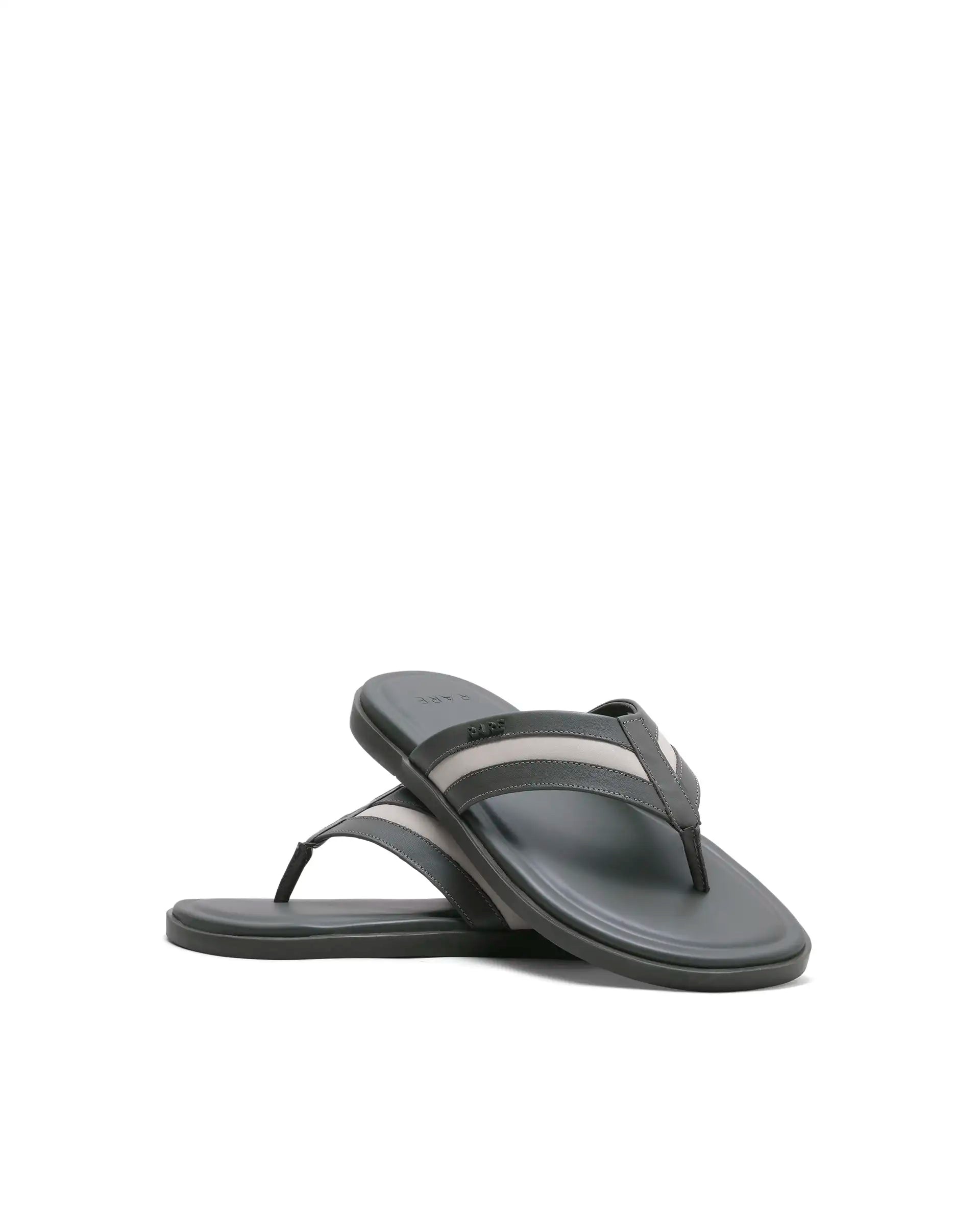 Rarez Men's Nate Olive/Ecru Leather Regular Sandal