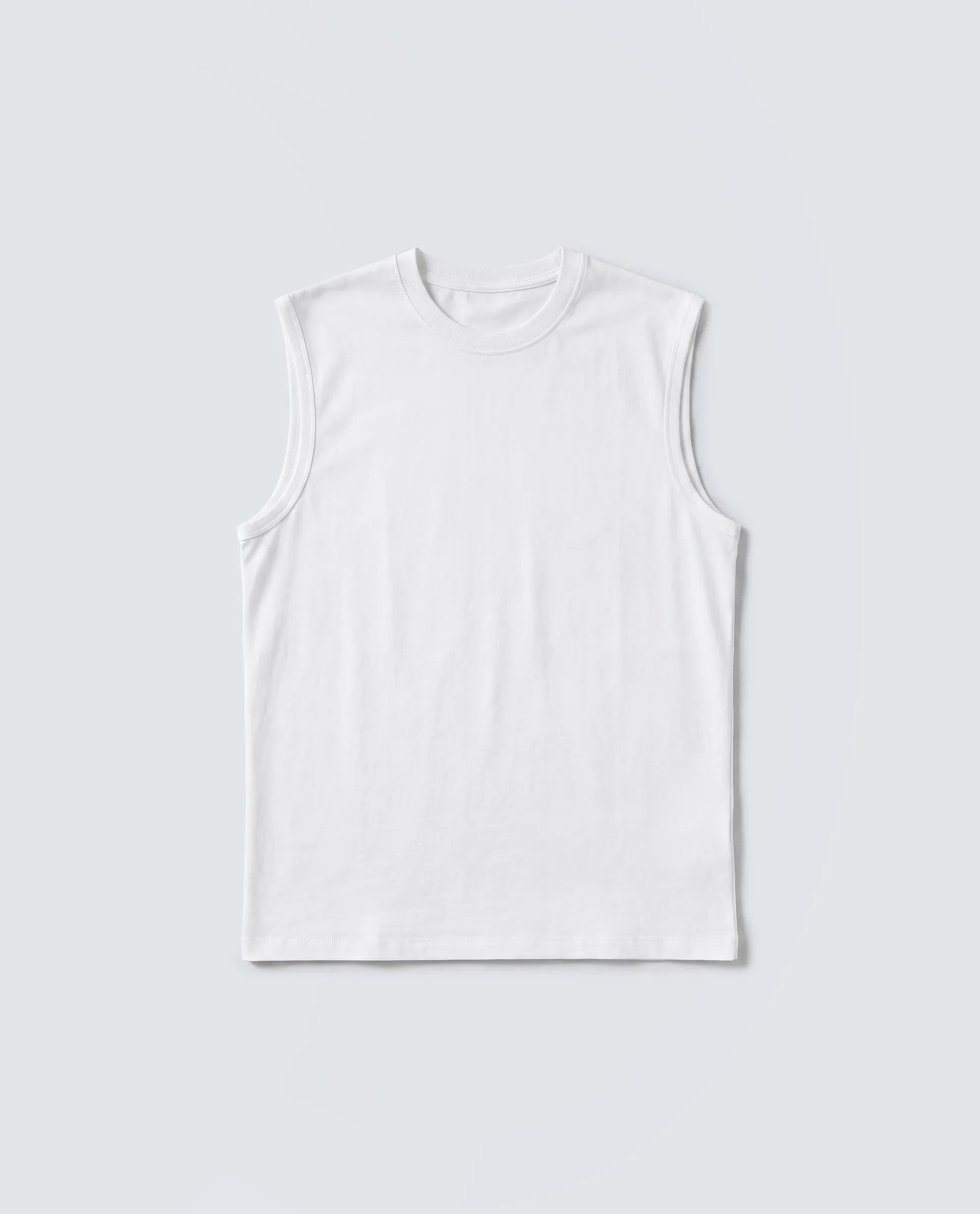 Rare Rabbit Men's Nats White Cotton Lycra Fabric Regular Fit Plain Stretchable Sleeveless Vest