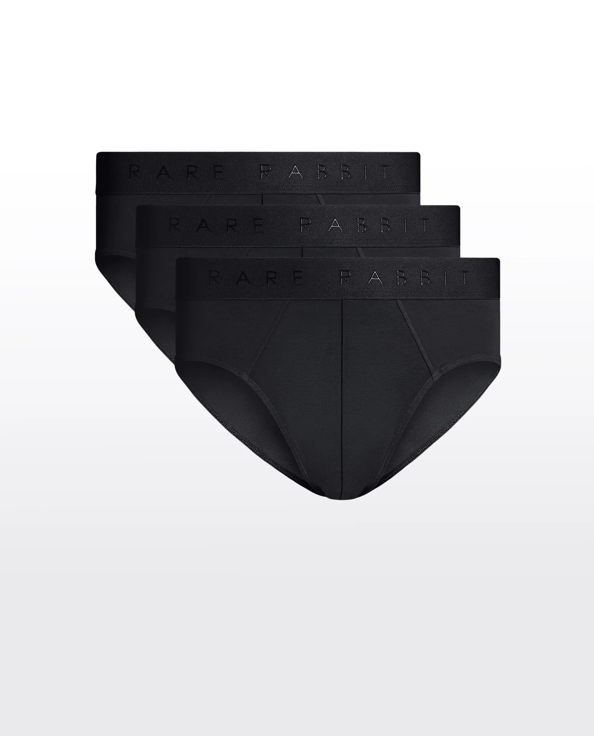 Rare Rabbit Men Near Black Soft Cotton Stretch Briefs (Pack Of 3)