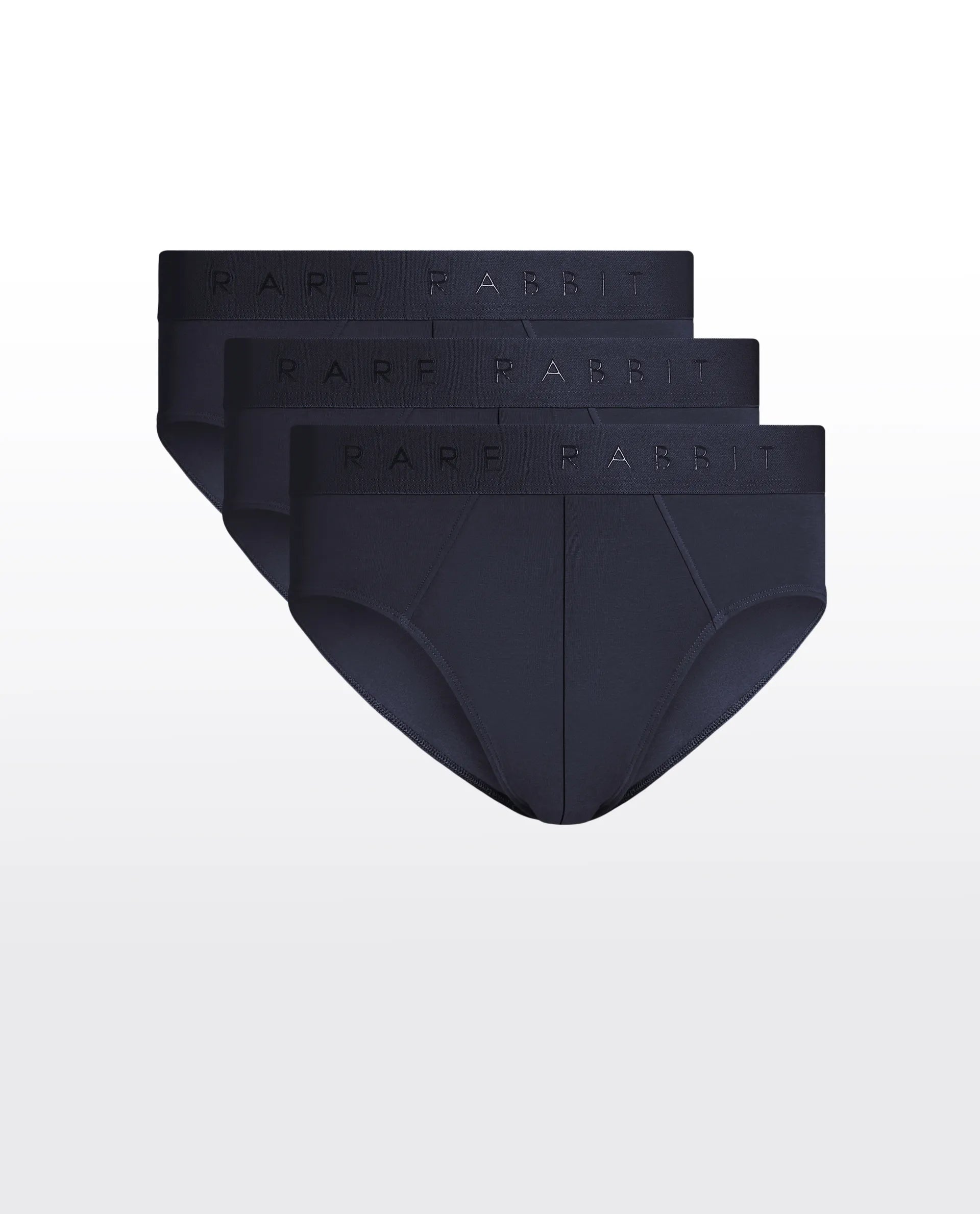 Rare Rabbit Men Near Navy Soft Cotton Stretch Briefs (Pack Of 3)