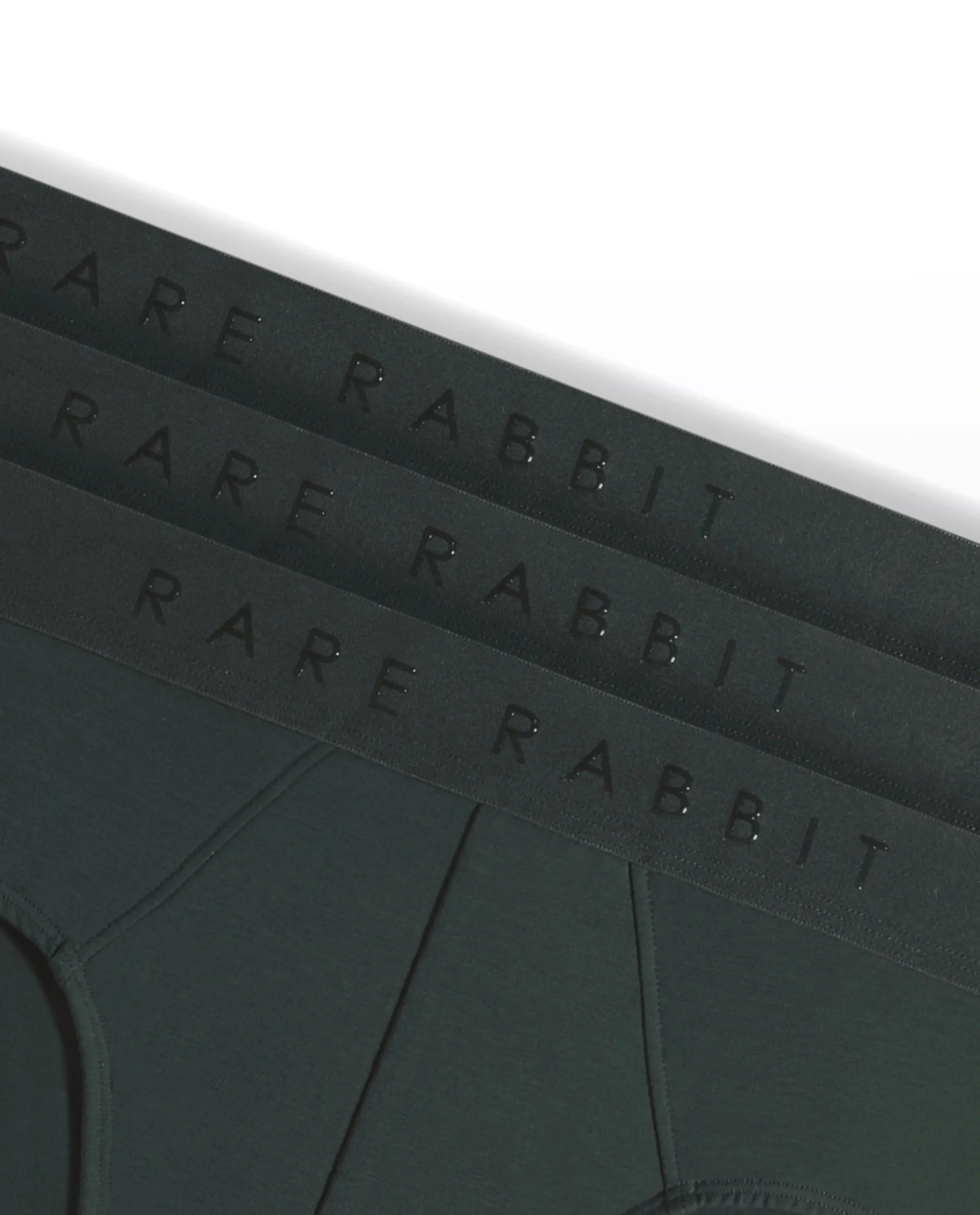 Rare Rabbit Men Near Olive Soft Cotton Stretch Briefs (Pack Of 3)