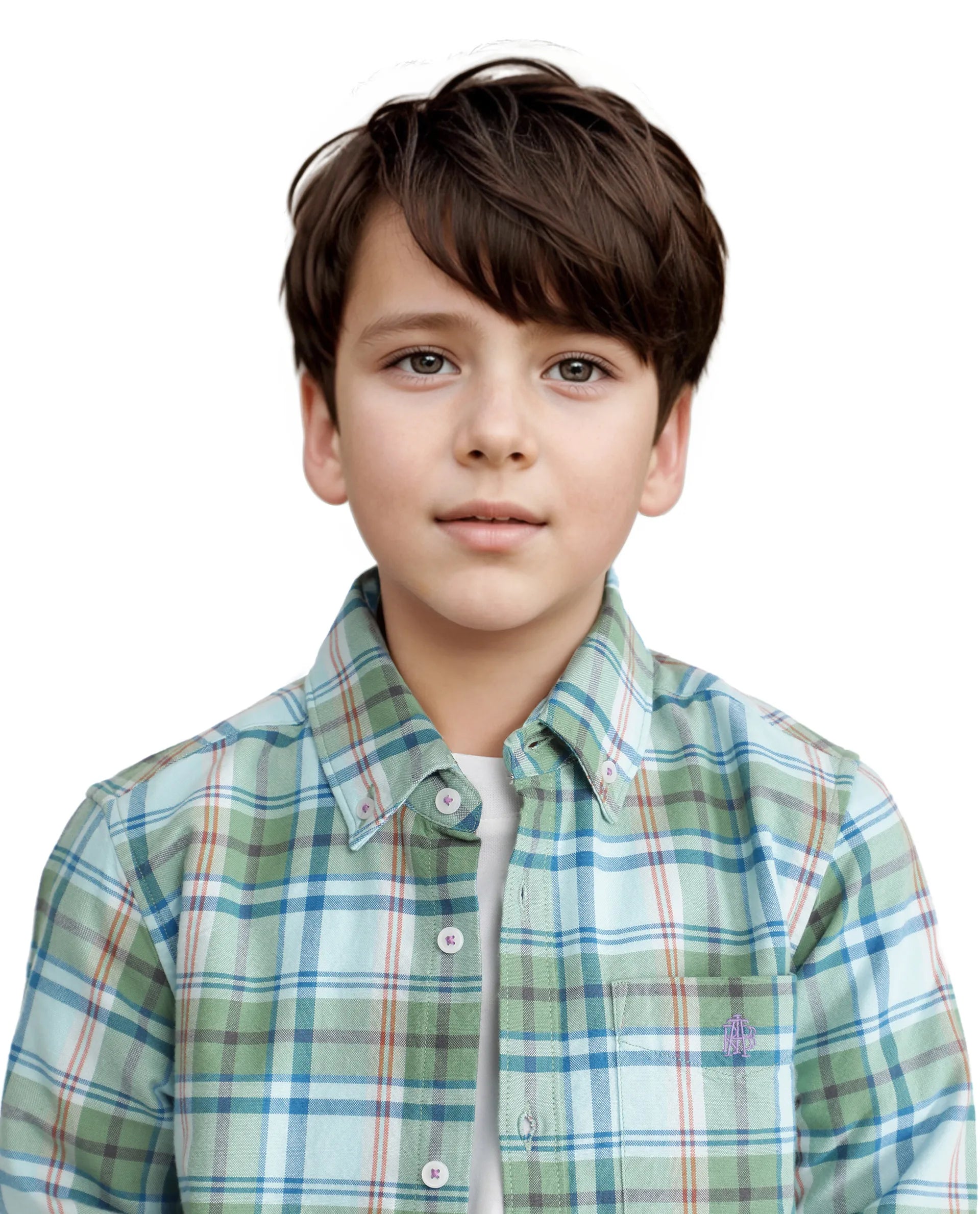 Rare Ones Kids Nes Green Cotton Full Sleeves Button Down Regular Fit Checked Shirt