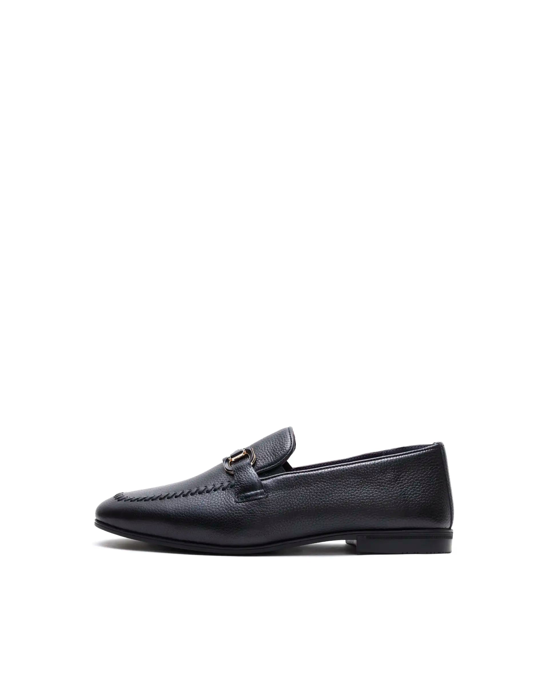 Rare Rabbit Men's Nico Black Leather Mocassin