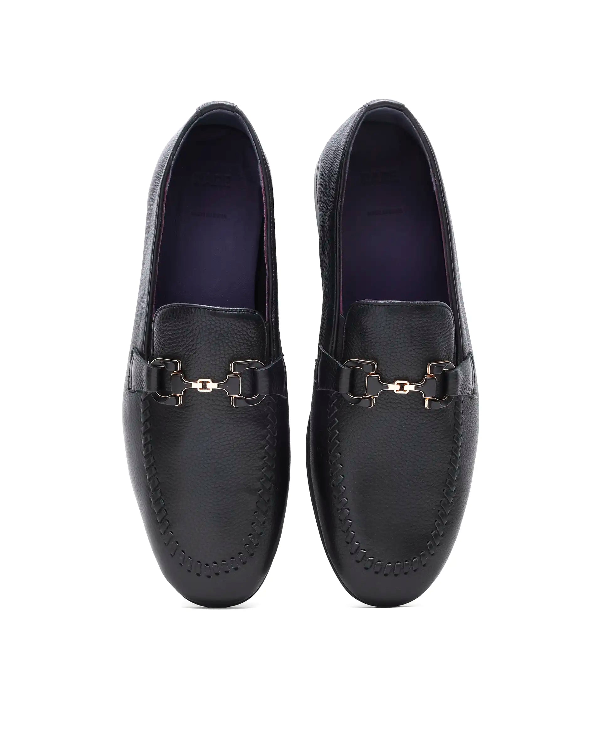 Rare Rabbit Men's Nico Black Leather Mocassin