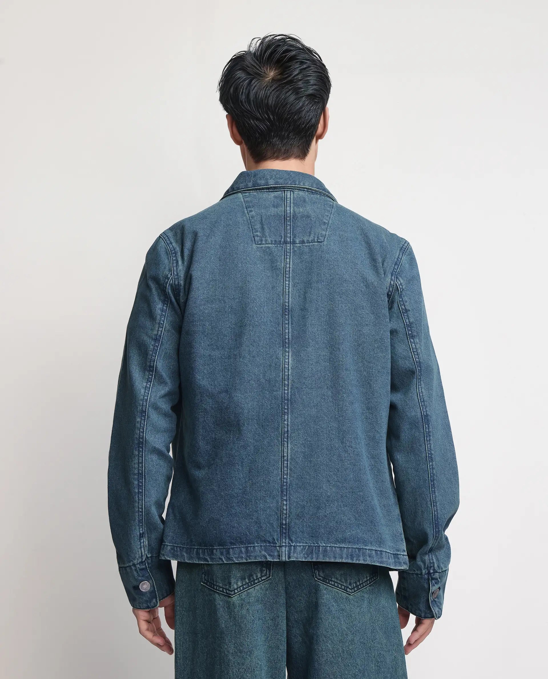 Rare Rabbit Men Nio Green Cotton Fabric Collared Neck Jacket