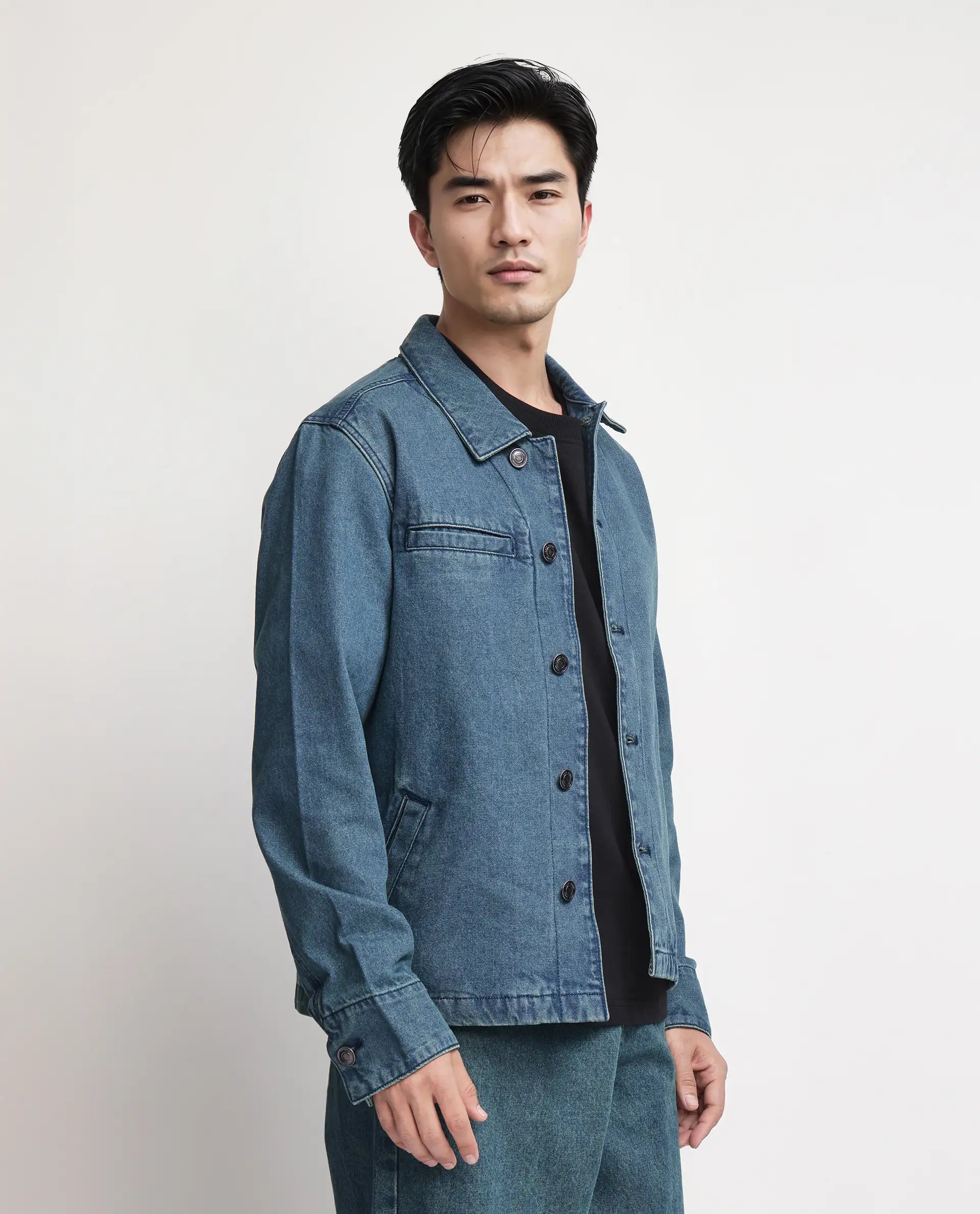 Rare Rabbit Men Nio Green Cotton Fabric Collared Neck Jacket