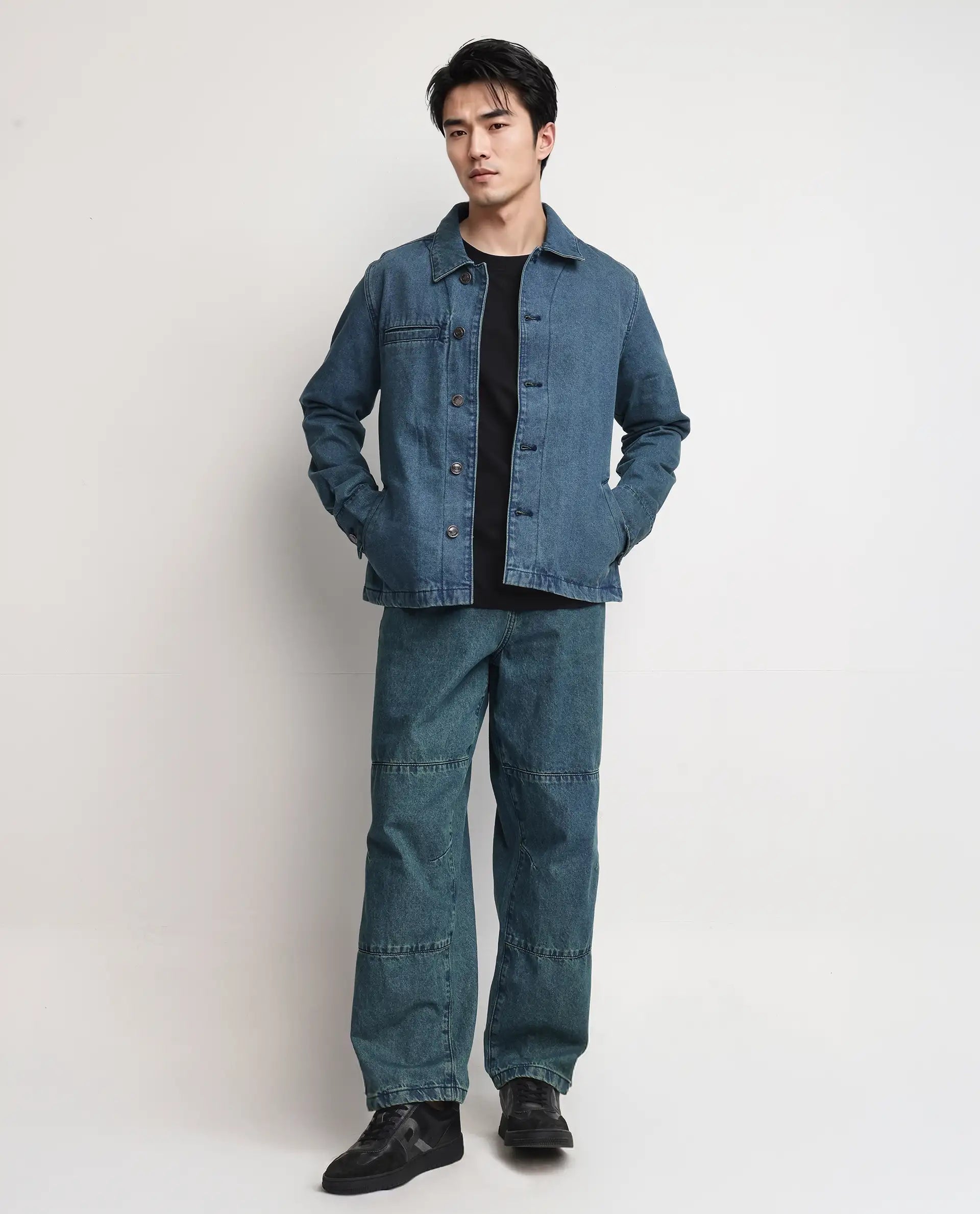 Rare Rabbit Men Nio Green Cotton Fabric Collared Neck Jacket