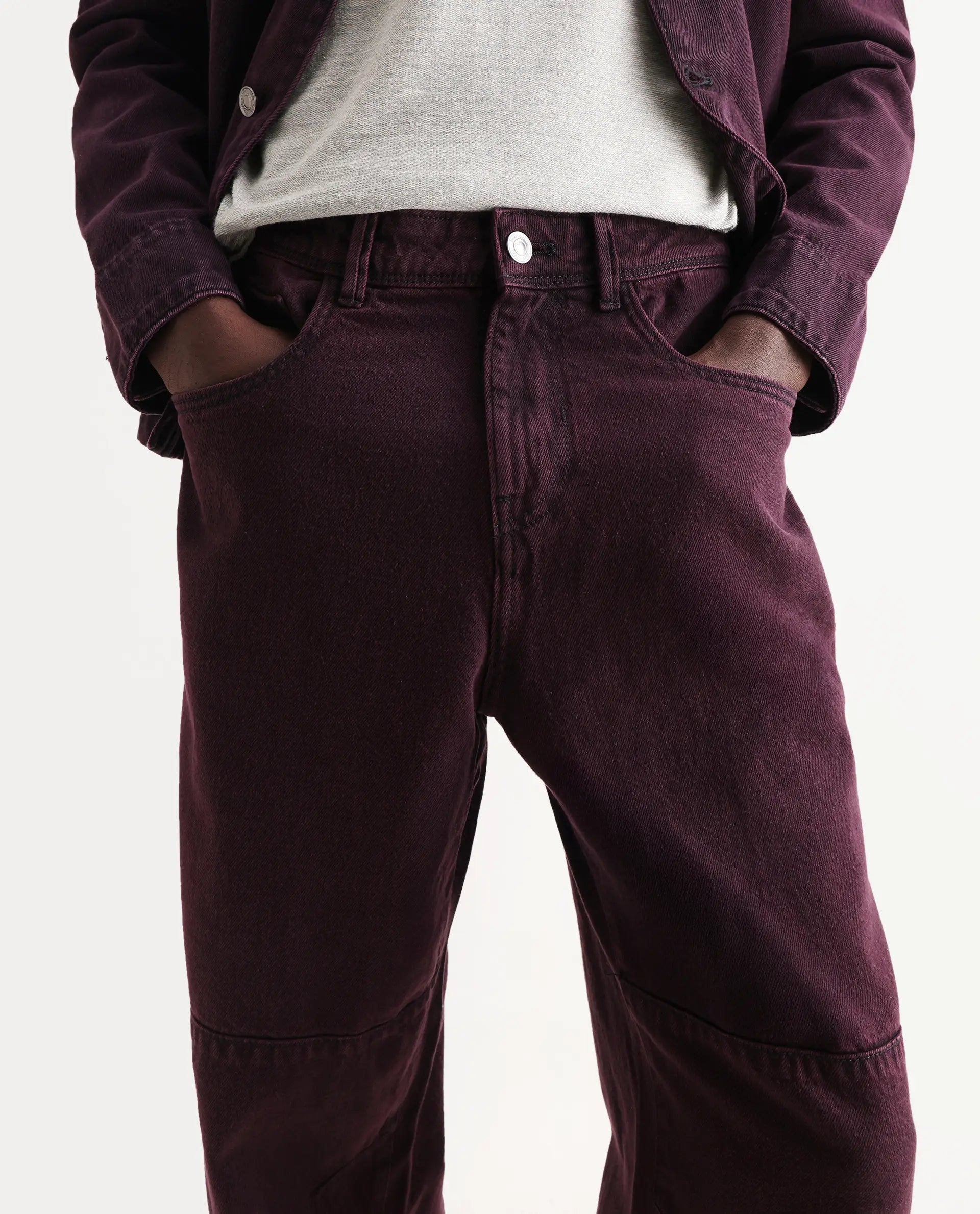 Rare Rabbit Men's Cotton Plain Baggy Fit Jeans