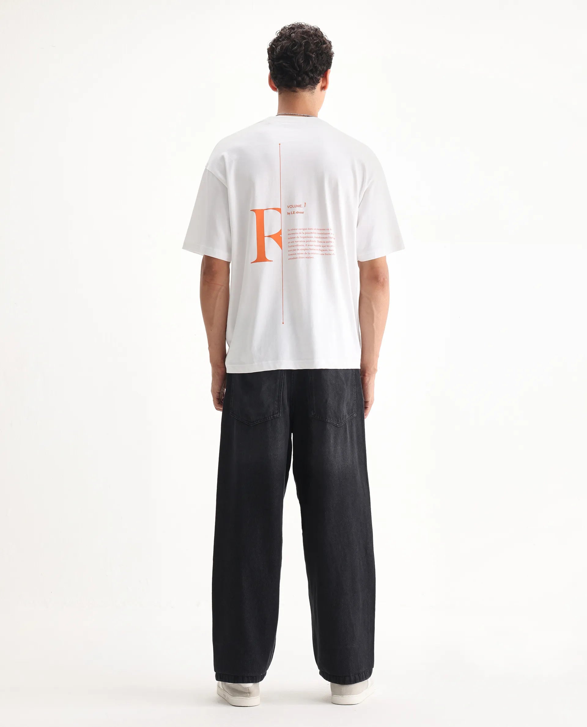 Rare Rabbit Men's Niret Dark Grey Cotton Plain Baggy Fit Jeans