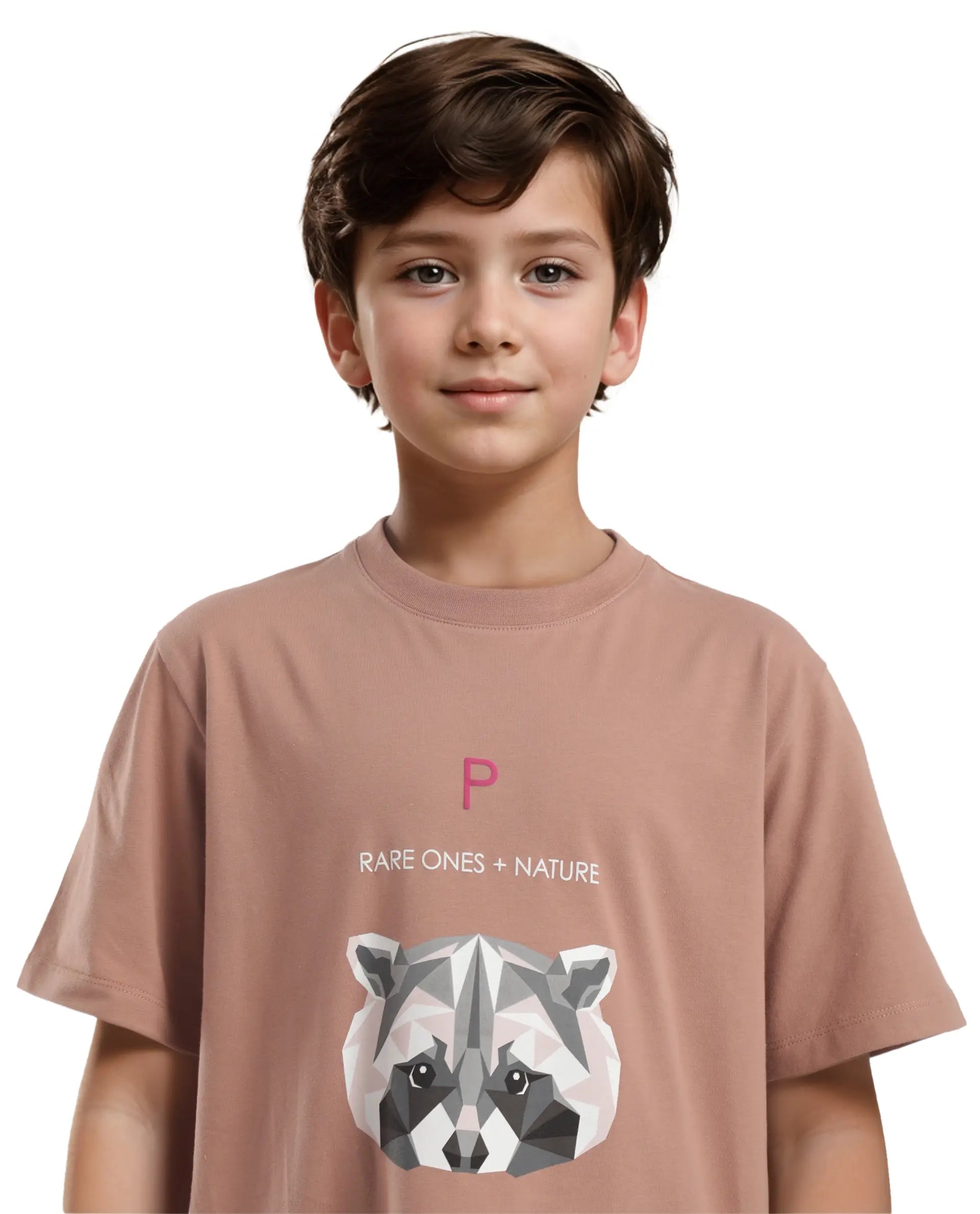 Rare Ones Kids Nito Orange Cotton Half Sleeves Crew Neck Regular Fit Animal Print T-Shirt