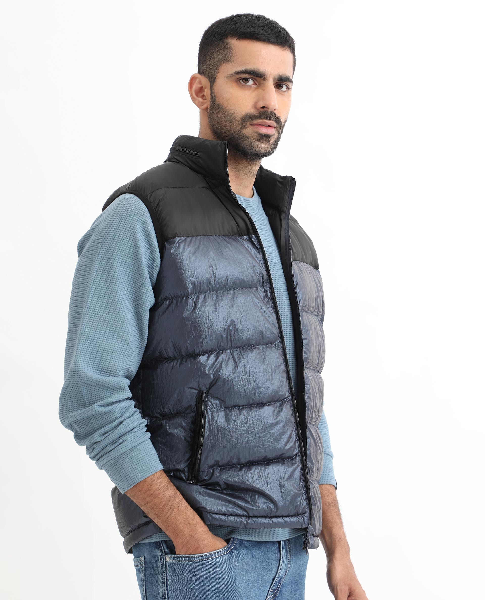 Rare Rabbit Mens Sven Teal Sweatshirt Cotton Polyester Fabric Round Neck Knitted Full Sleeves Comfortable Fit