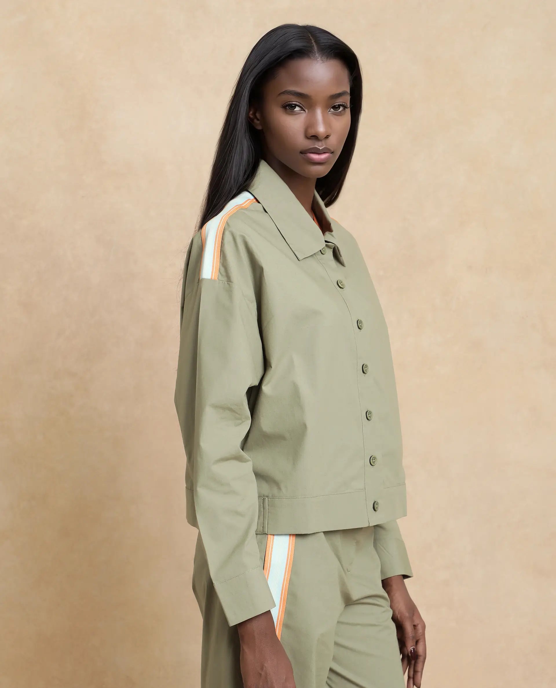 Rareism Women's Nocam S Dusky Green Cotton Spread Collar Plain Cuffed Sleeve Relaxed Fit Shirt