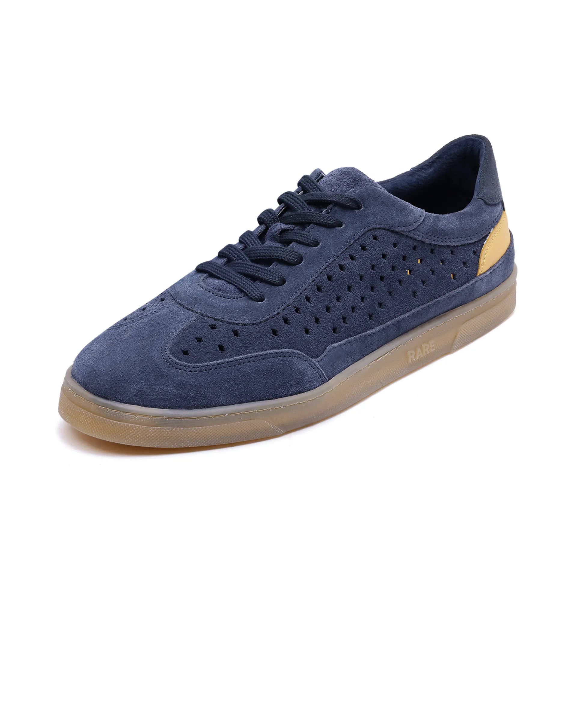 Rare Rabbit Men Norma Navy Suede Lace-Up Closure Sneaker
